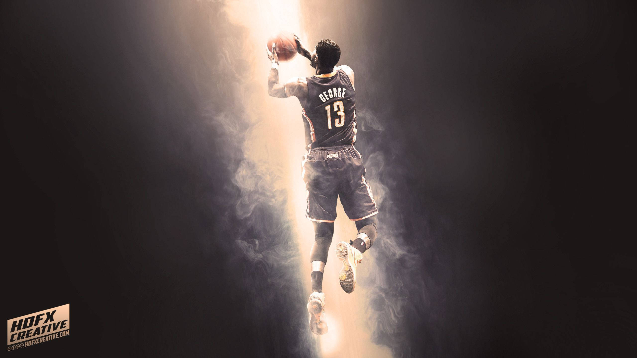 Paul George, black jersey, number 13, 2K Desktop Wallpaper