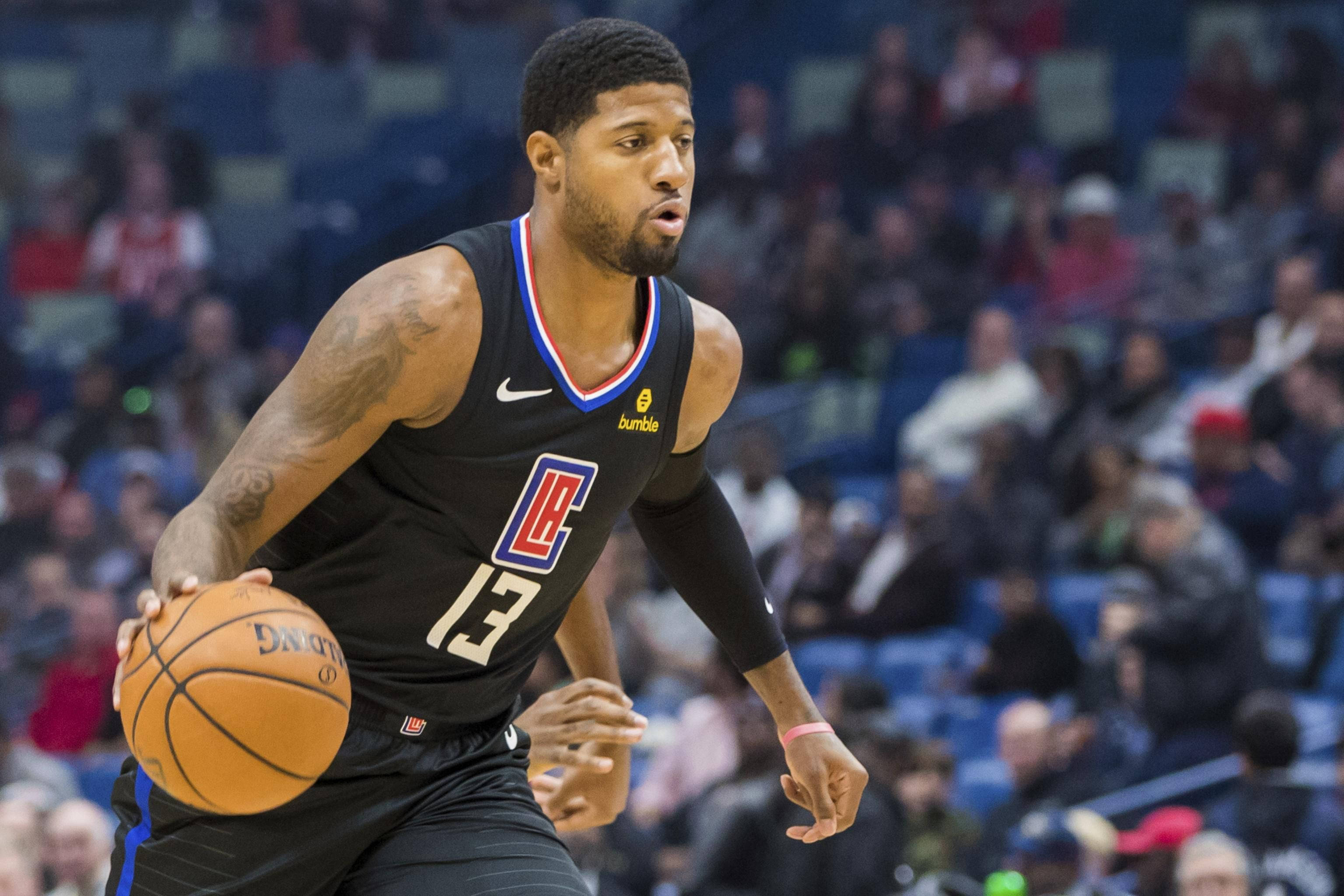 Paul George, black jersey, C.L.A. Jersey, 2K Desktop Wallpaper
