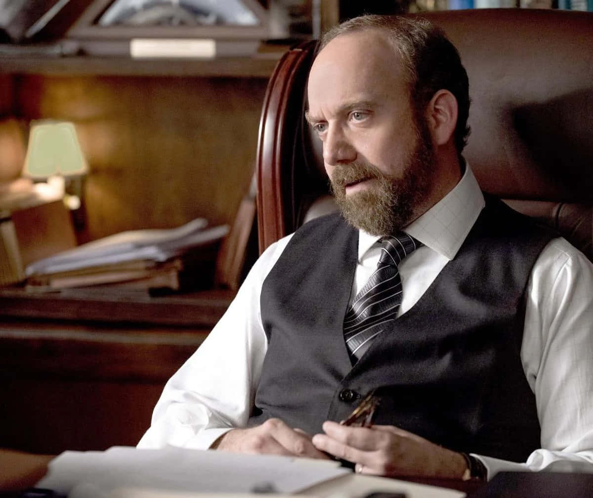 Paul Giamatti, bearded, vest and tie, SD Desktop Wallpaper
