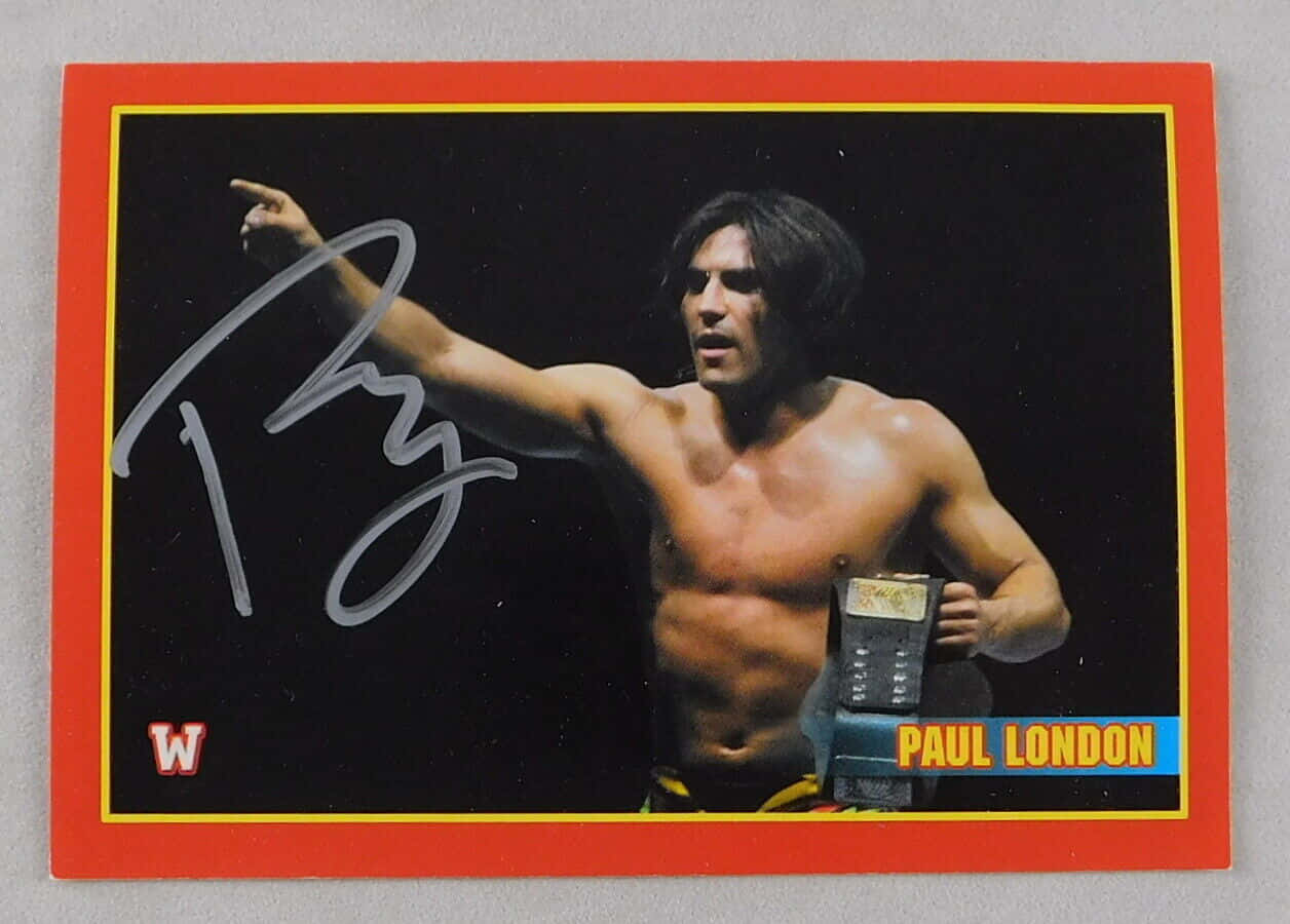 Paul London, championship belt, red-bordered trading card, SD Desktop Wallpaper