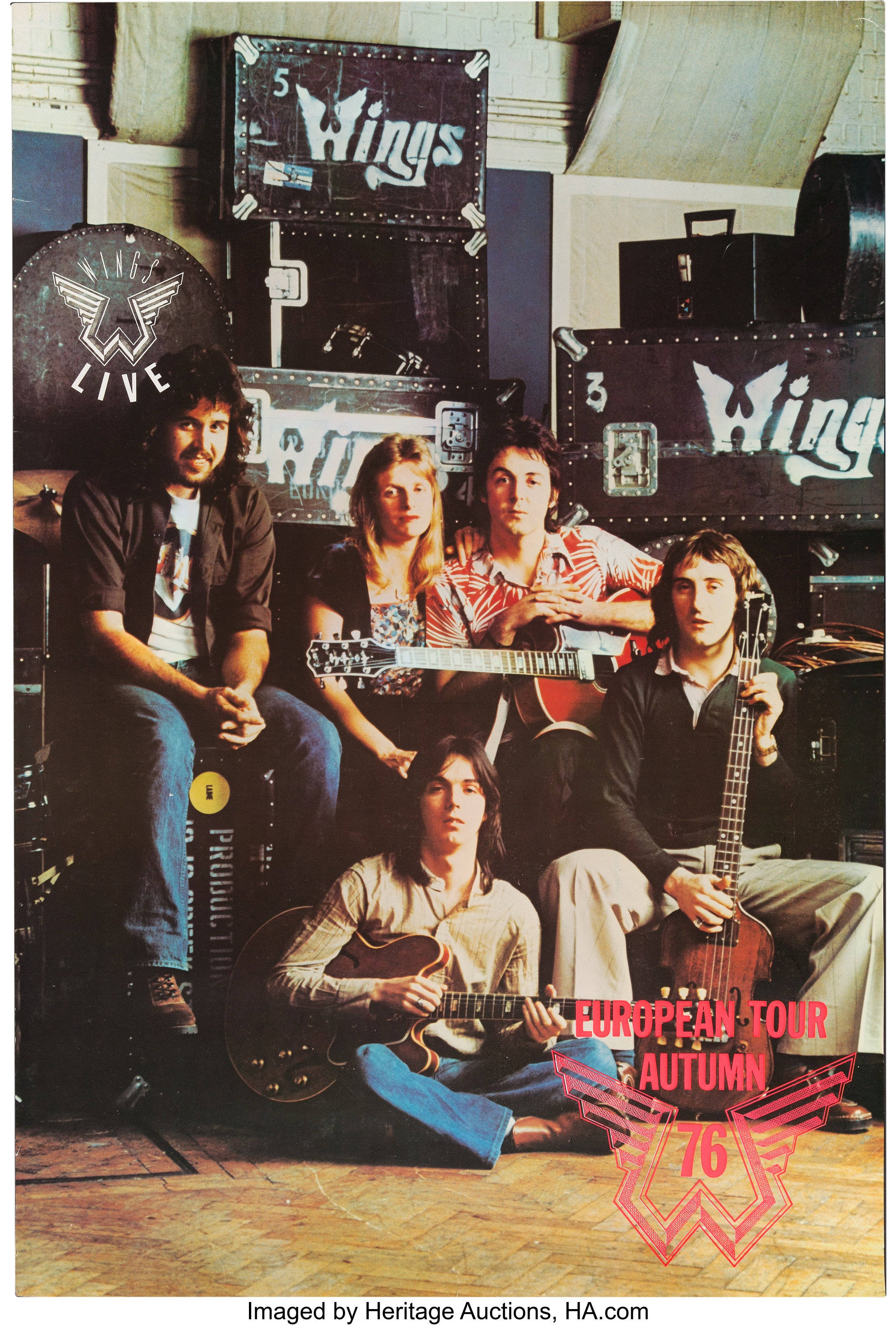 Paul McCartney And Wings, guitars, tour cases, 2K Phone Wallpaper
