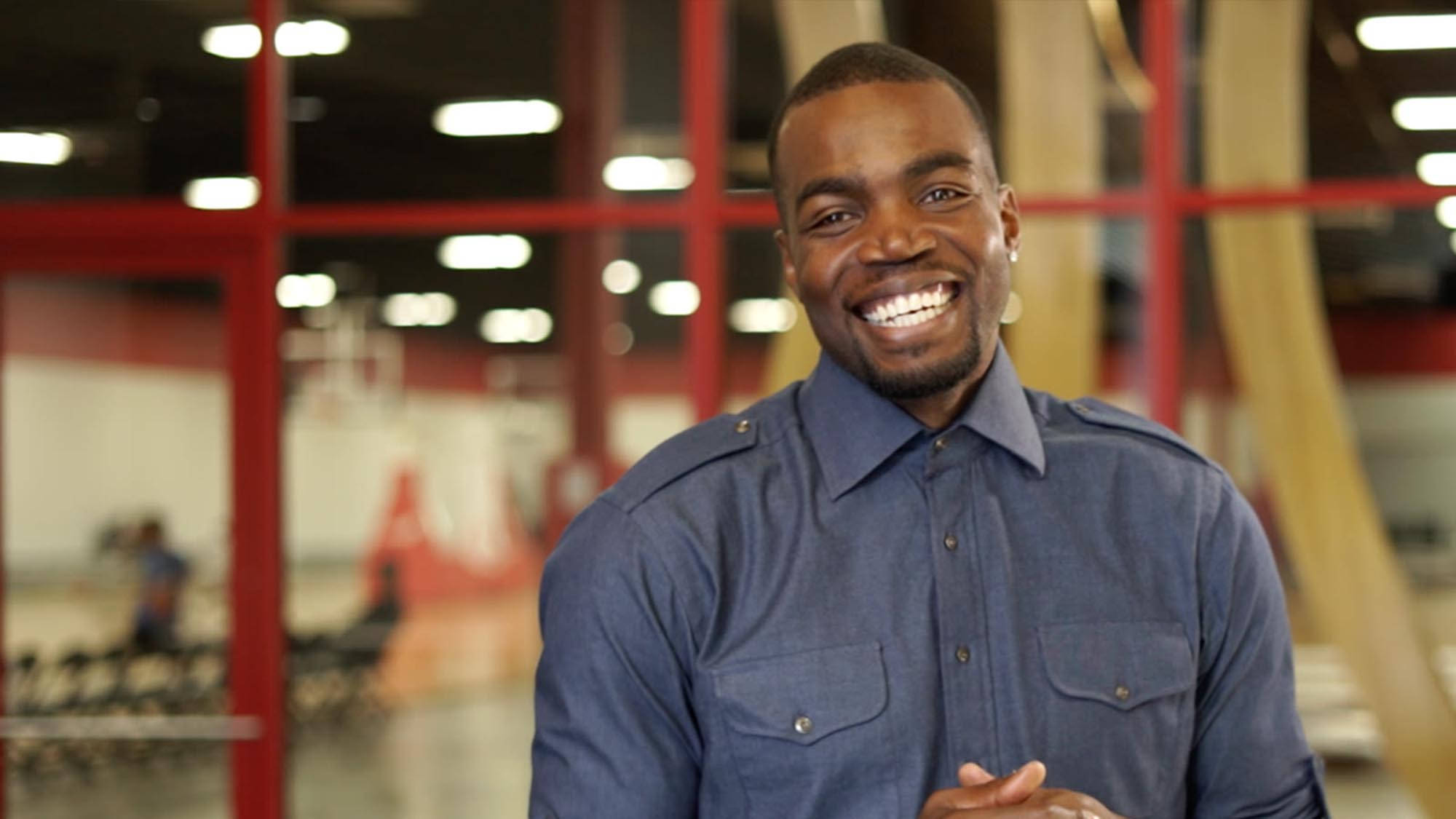 Paul Millsap, blue shirt, brightly lit gym, Full HD Desktop Wallpaper