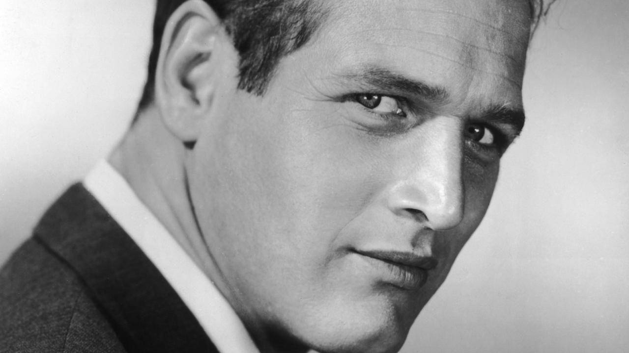 Paul Newman, black and white, close-up portrait, HD Desktop Wallpaper