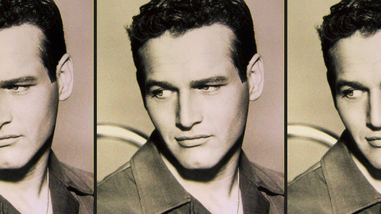 Paul Newman, vintage portrait, three-panel, HD Desktop Wallpaper