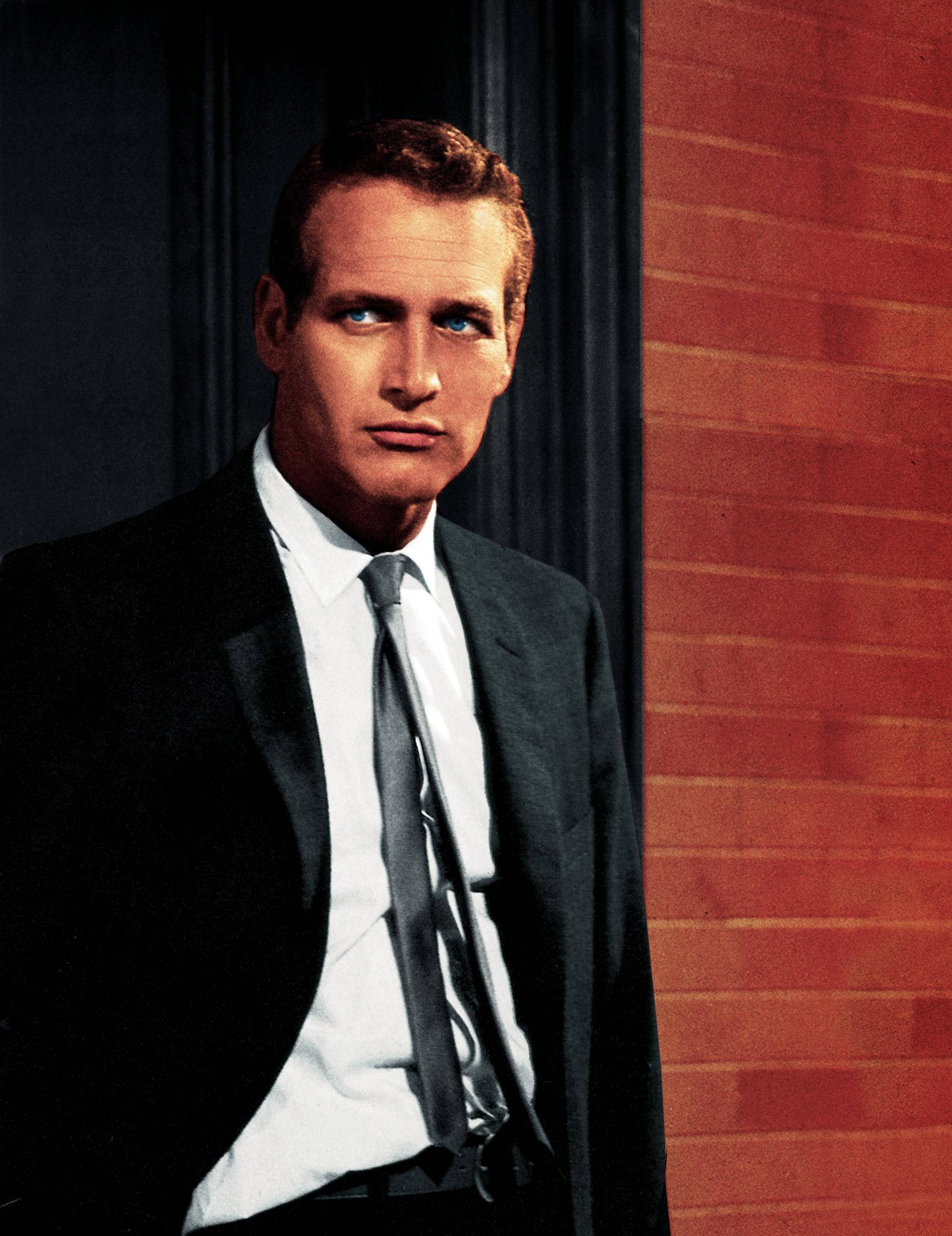 Paul Newman, American actor, black suit, Full HD Phone Wallpaper
