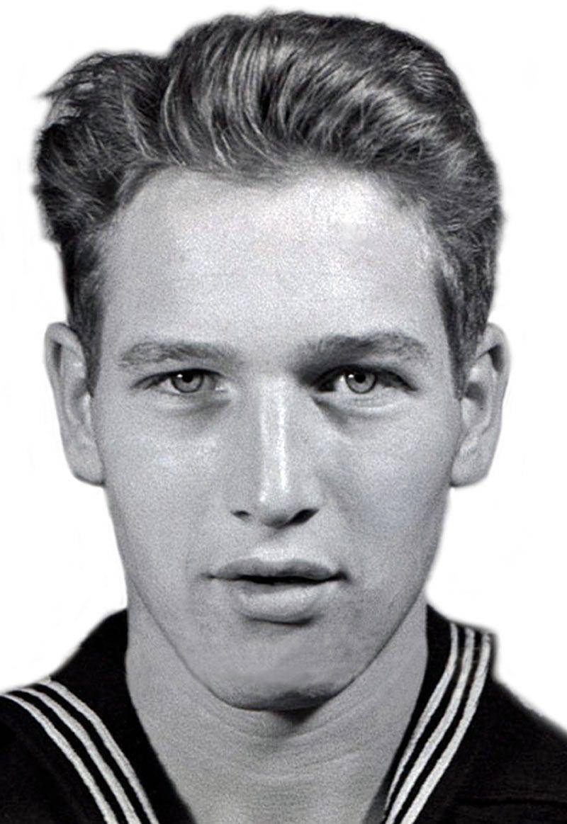Paul Newman, navy portrait, sailor collar shirt, SD Phone Wallpaper