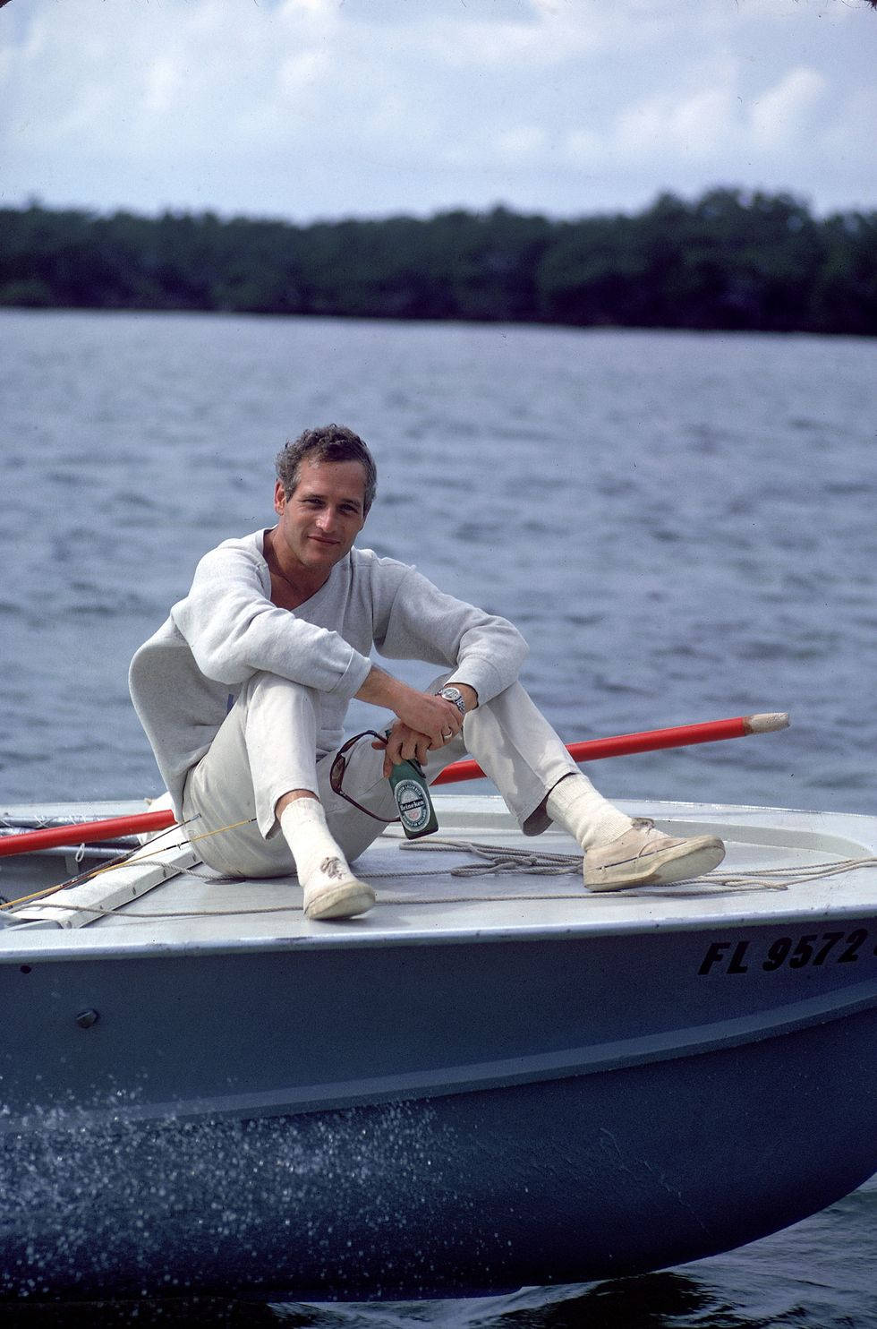 Paul Newman, boat, calm water, HD Phone Wallpaper