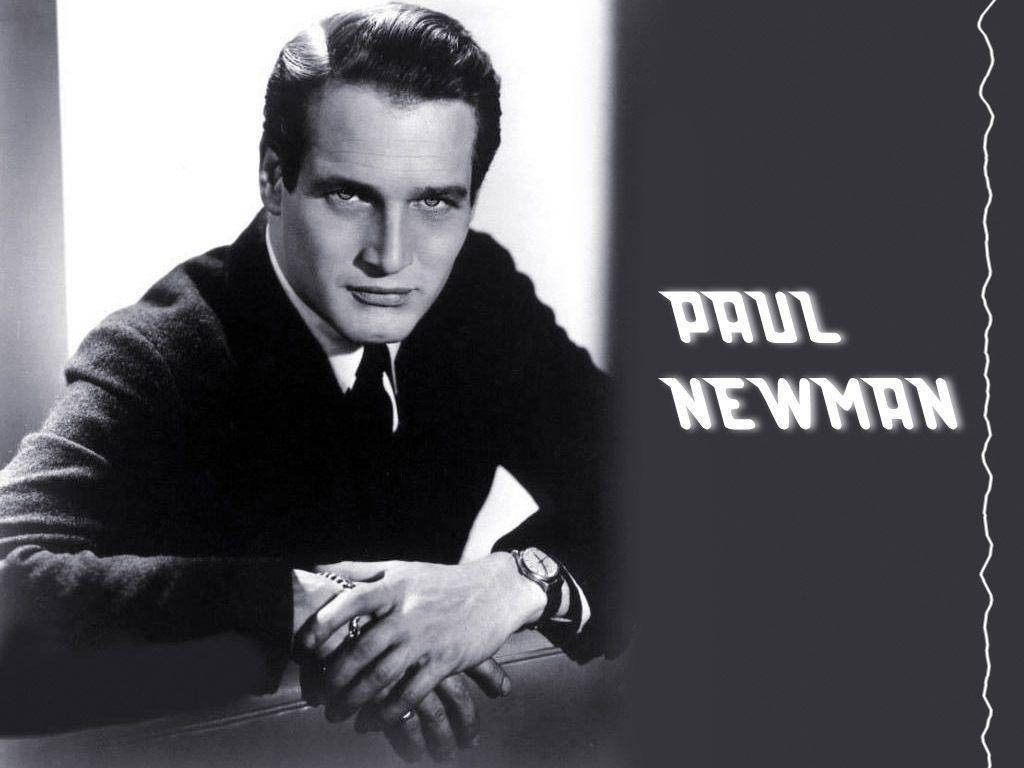 Paul Newman, black and white portrait, intense gaze, SD Desktop Wallpaper