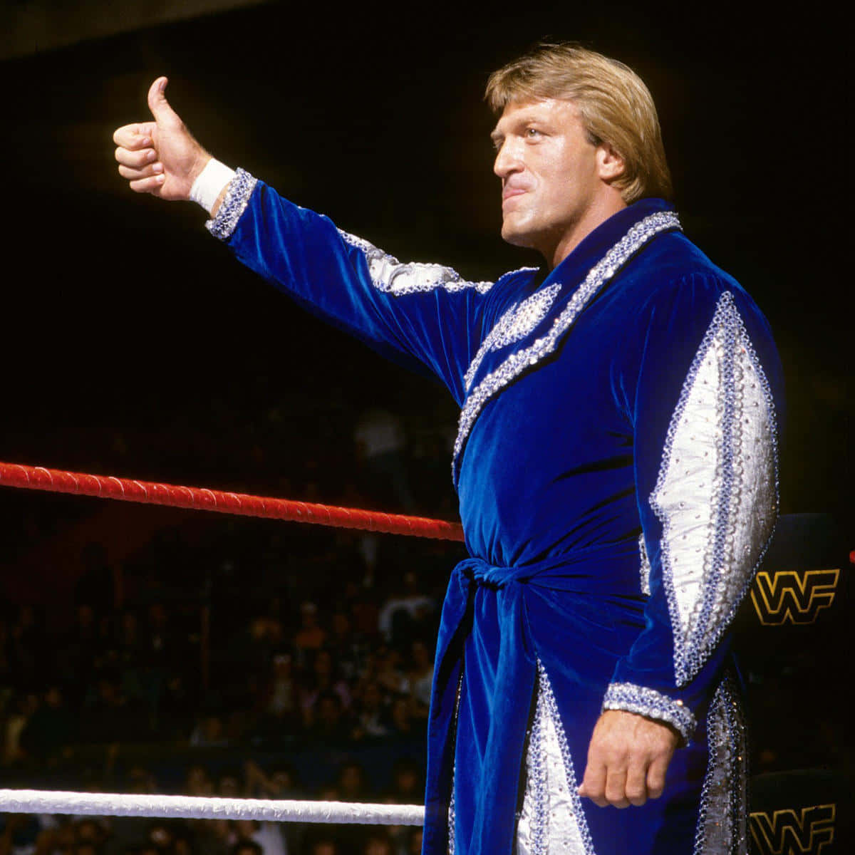 Paul Orndorff, blue velvet robe, silver trim, SD Desktop Wallpaper