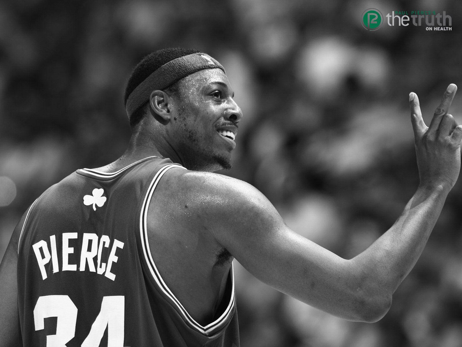 Paul Pierce, peace sign, black and white, HD Desktop Wallpaper