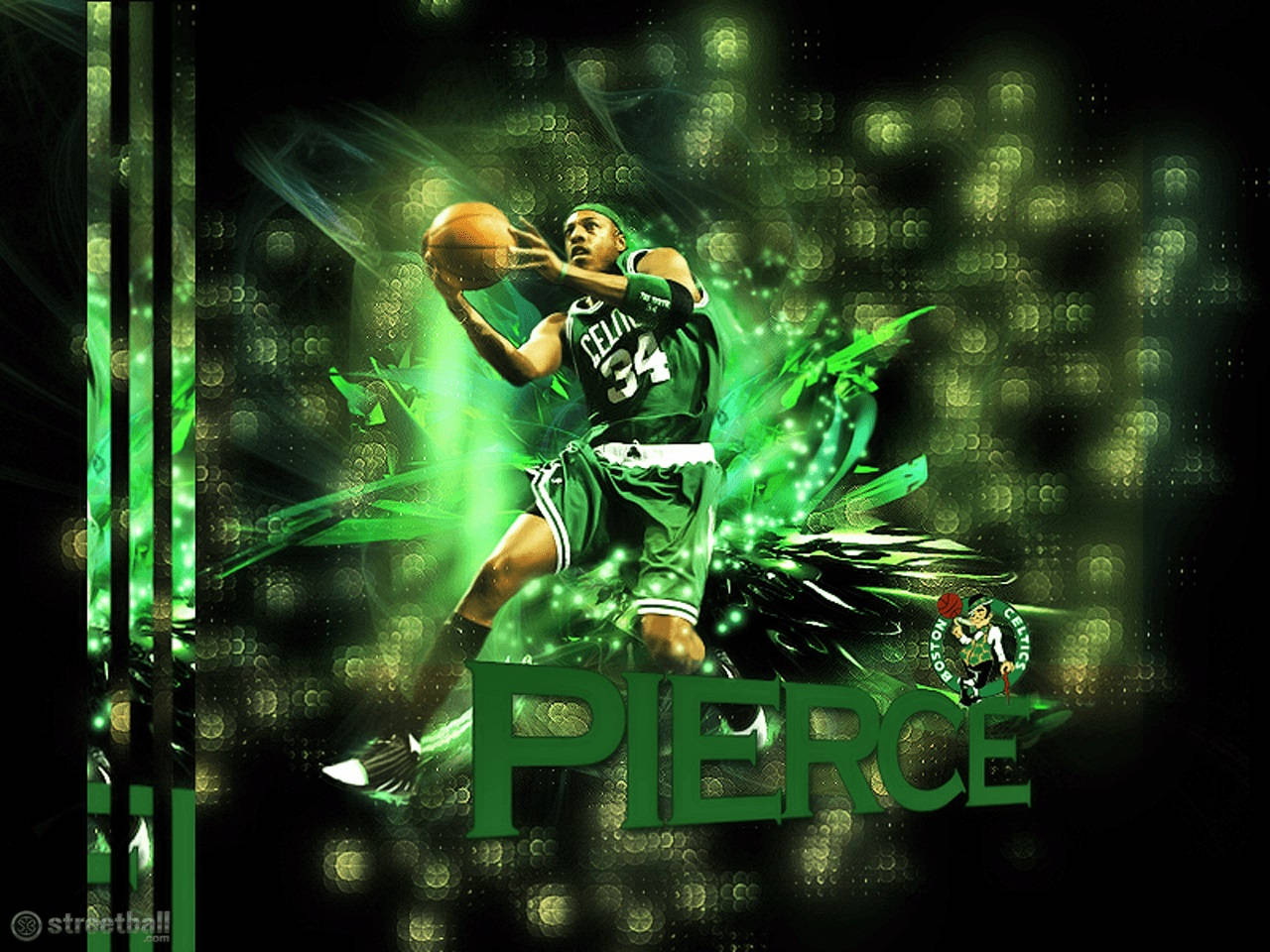 Paul Pierce, jumpshot, green jersey, HD Desktop Wallpaper