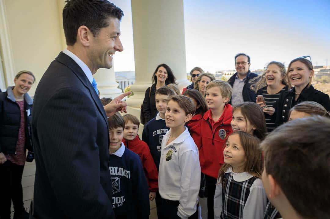 Paul Ryan, suit, children, SD Desktop Wallpaper