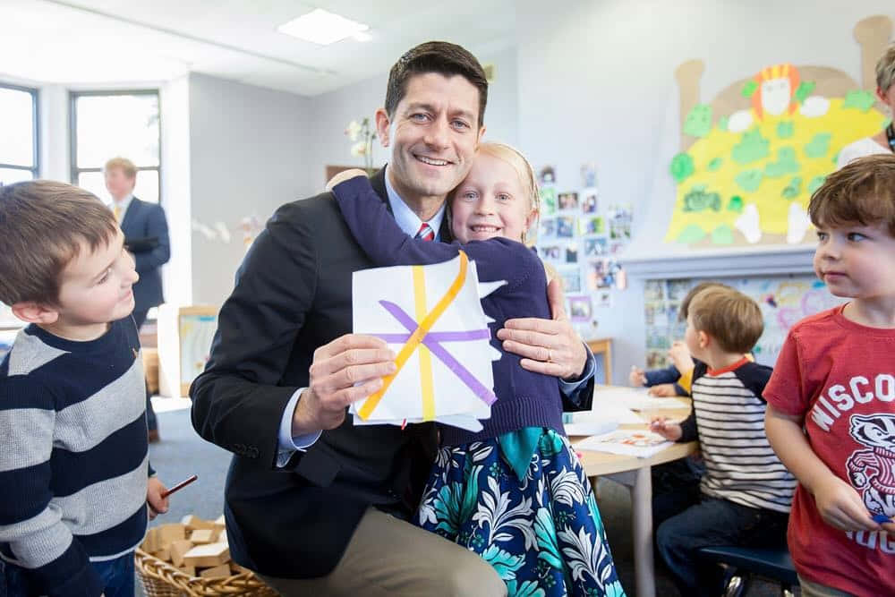 Paul Ryan, school girl, bright classroom, SD Desktop Wallpaper
