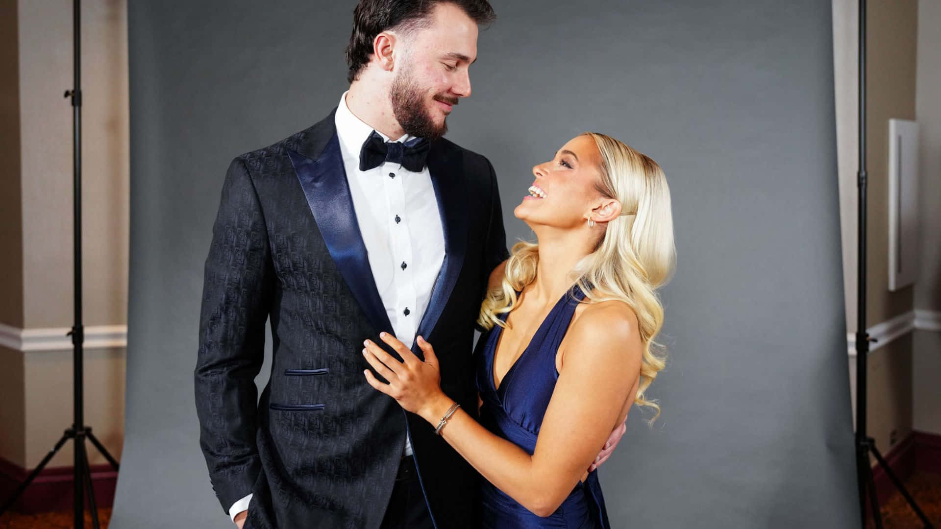 Paul Skenes, elegant couple, formal wear, Full HD Desktop Wallpaper