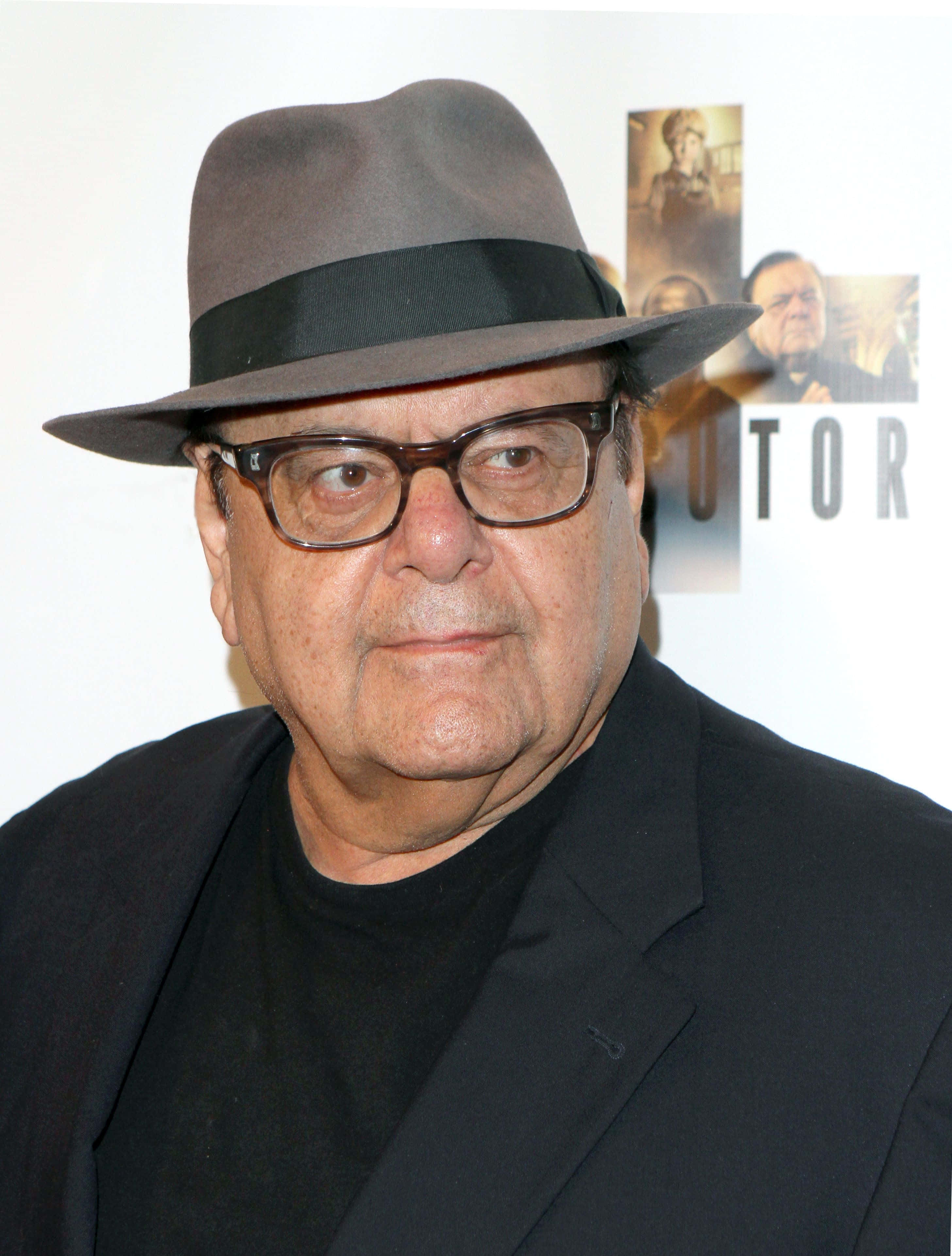 Paul Sorvino, gray fedora, glasses, 4K Phone Wallpaper