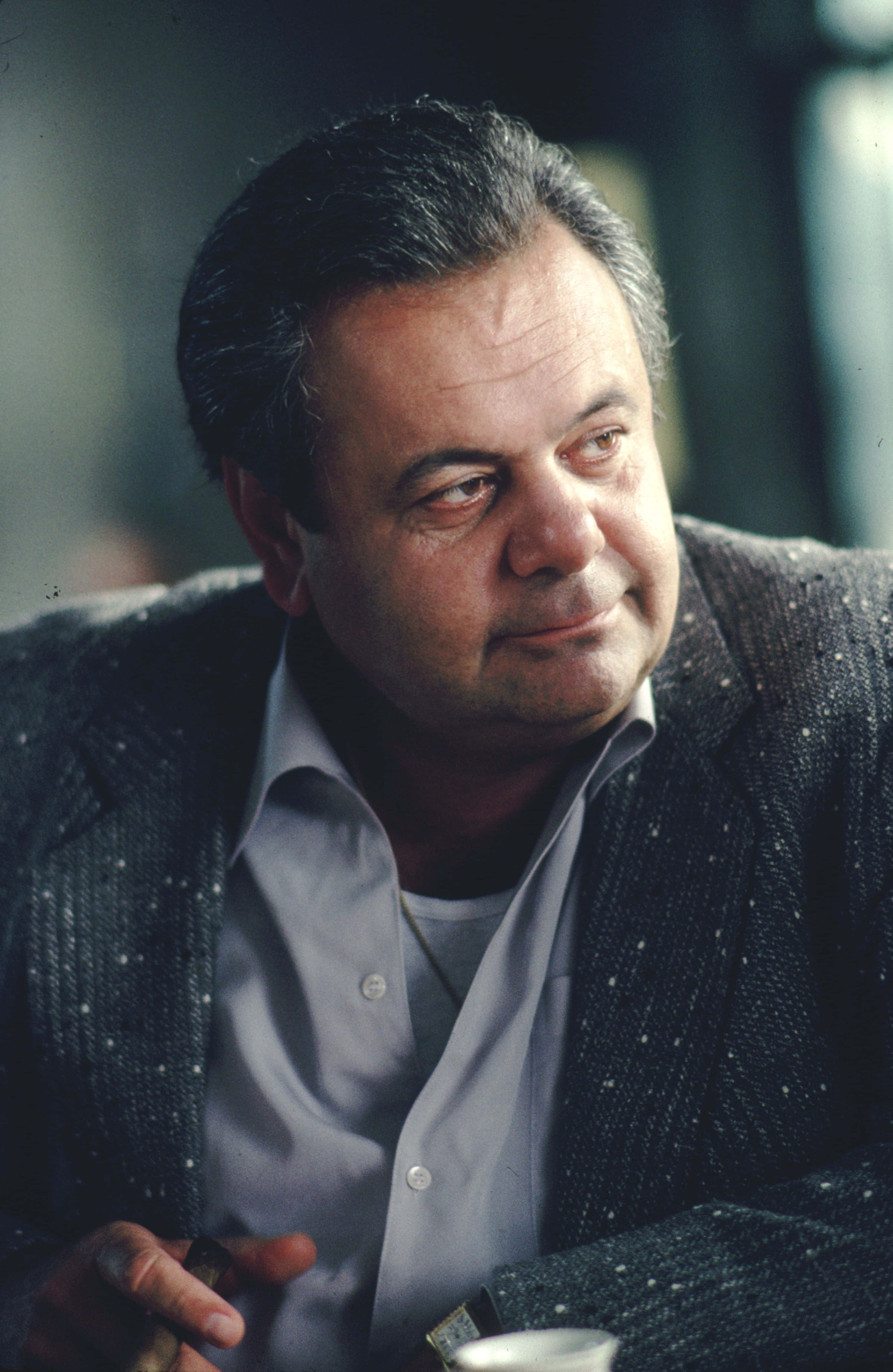 Paul Sorvino, textured blazer, cigar, 4K Phone Wallpaper