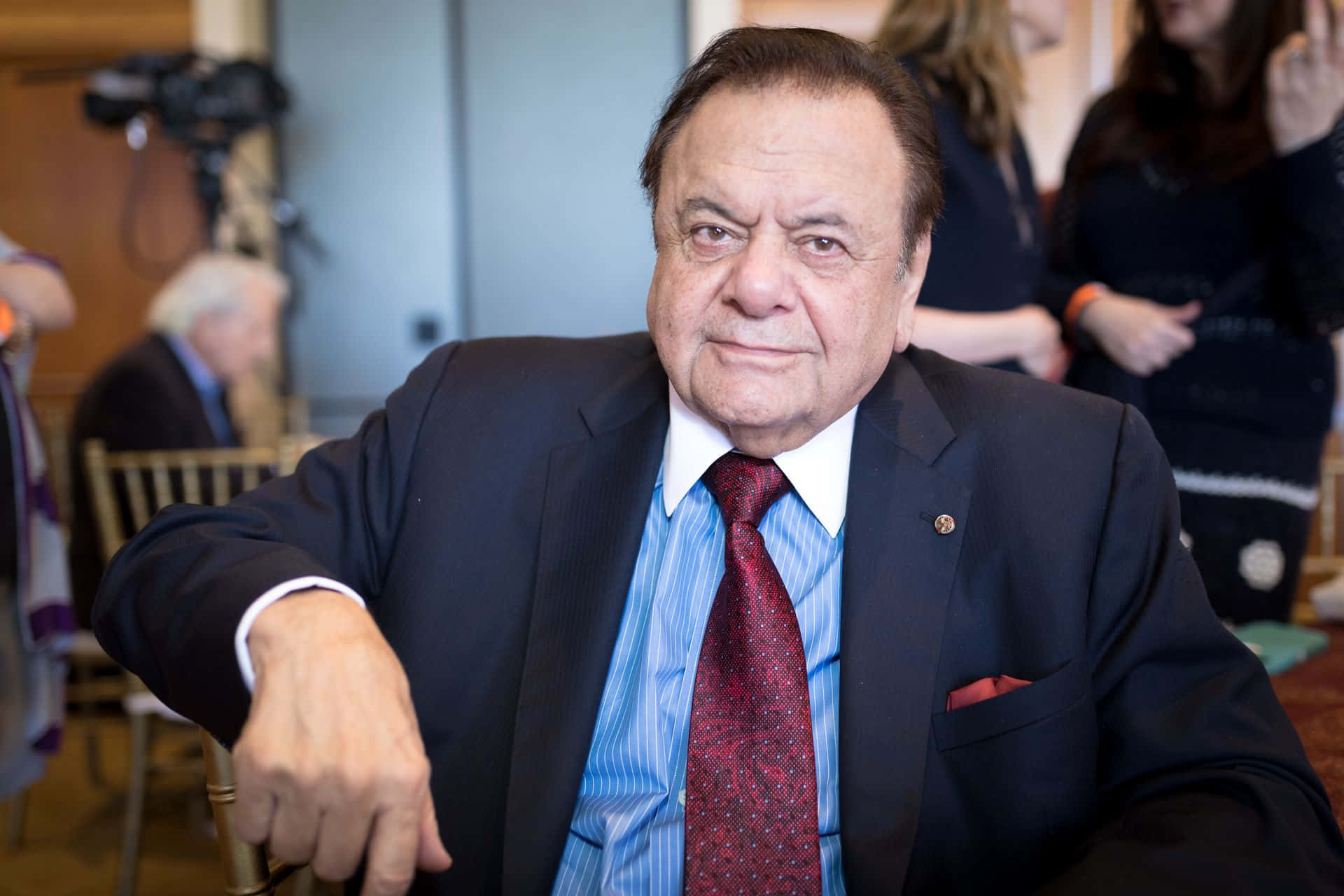 Paul Sorvino, dark suit, red tie, Full HD Desktop Wallpaper