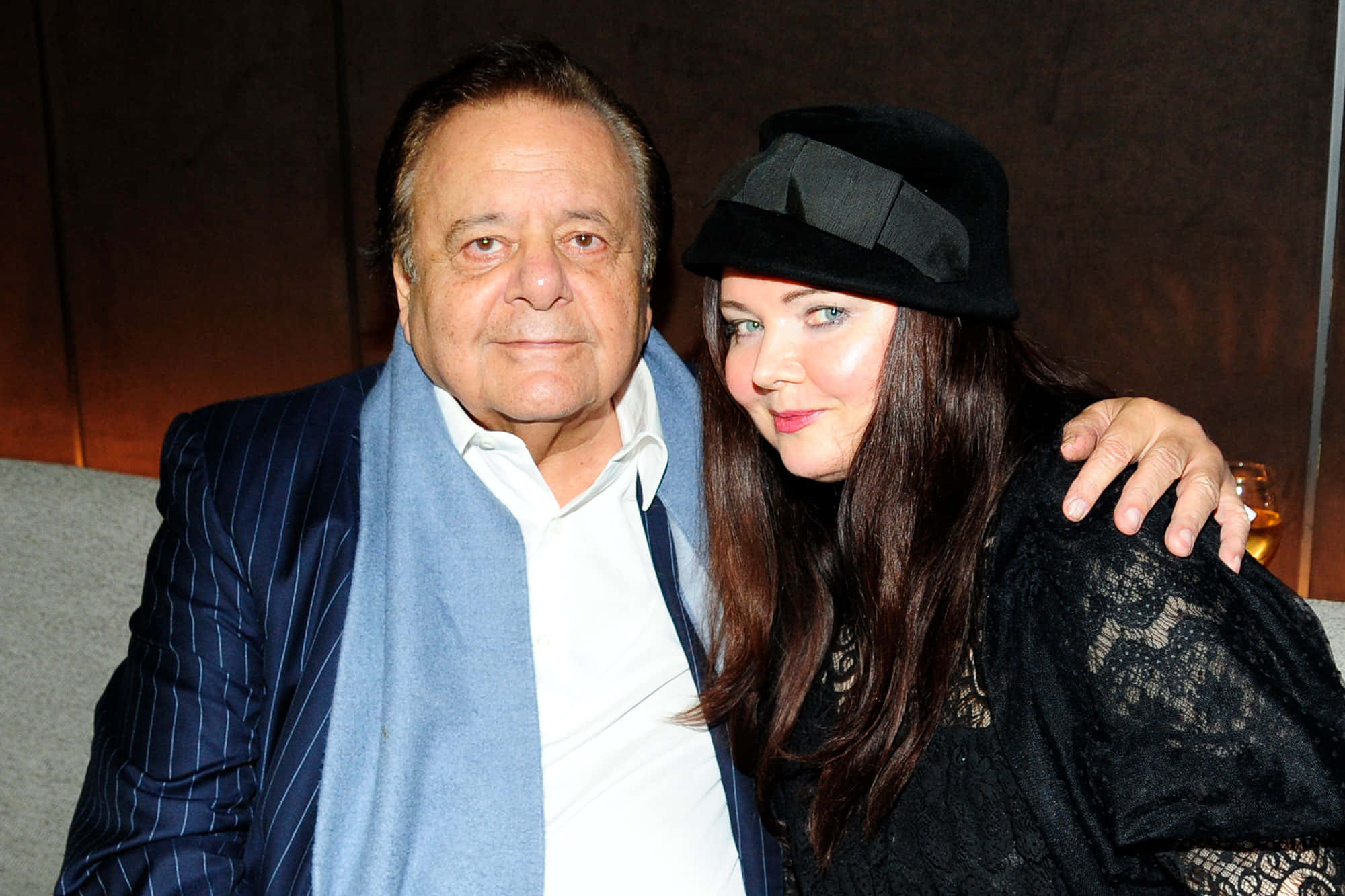 Paul Sorvino, blue pinstripe suit, light blue scarf, Full HD Desktop Wallpaper