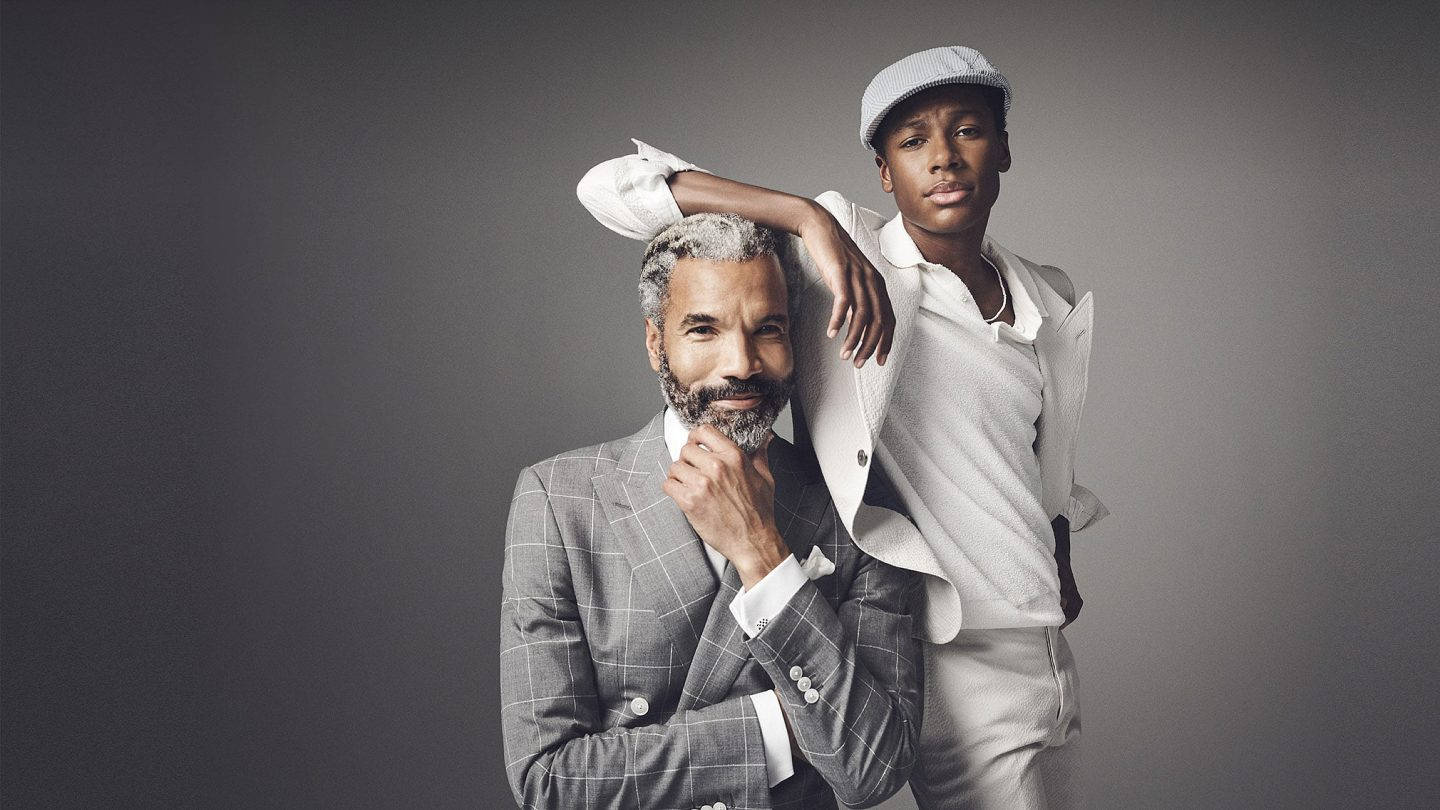 Paul Stuart, two models, checkered suit, HD Desktop Wallpaper