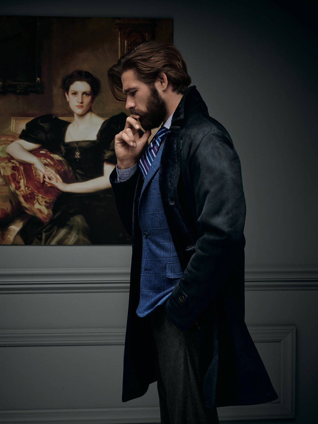 Paul Stuart, autumn collection, dark coat, HD Phone Wallpaper