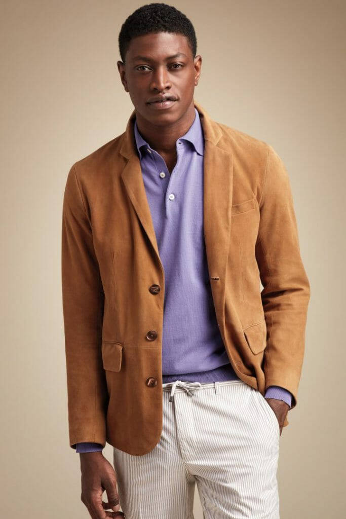 Paul Stuart, purple, tan suede blazer, SD Phone Wallpaper