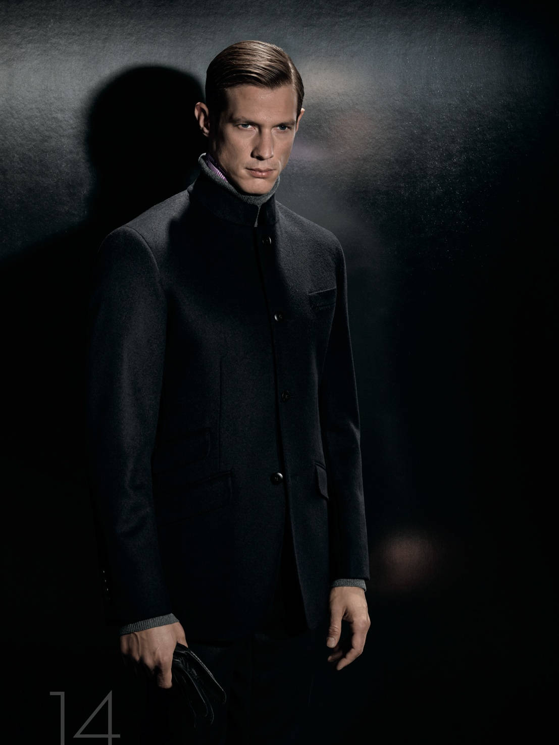 Paul Stuart, mandarin collar, dark coat, HD Phone Wallpaper