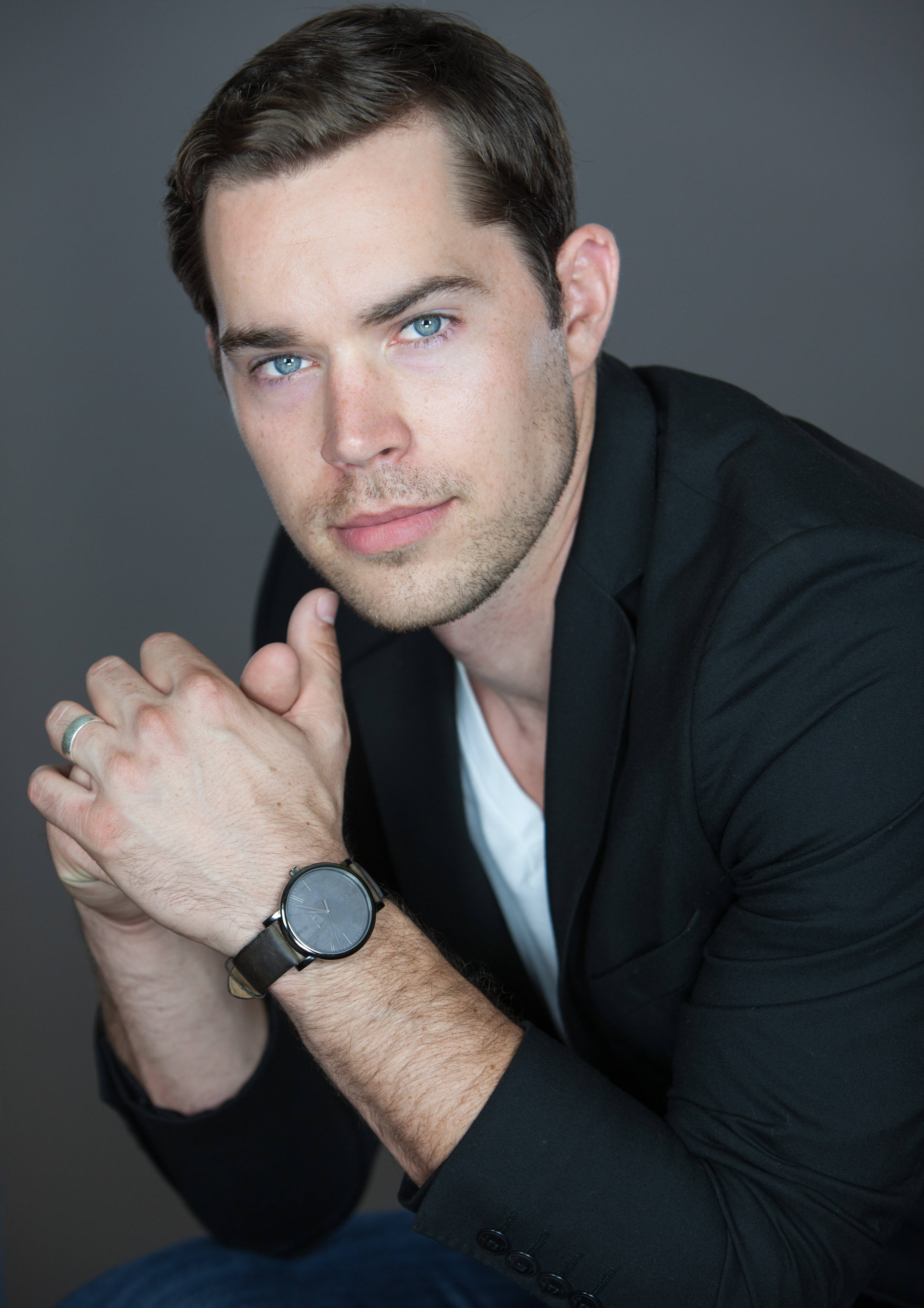 Paul Stuart, black blazer, blue eyes, 4K Phone Wallpaper
