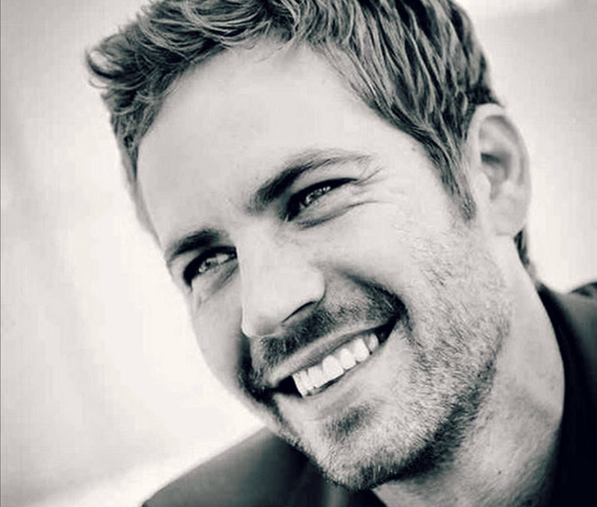 Paul Walker, black and white, close-up portrait, Full HD Desktop Wallpaper