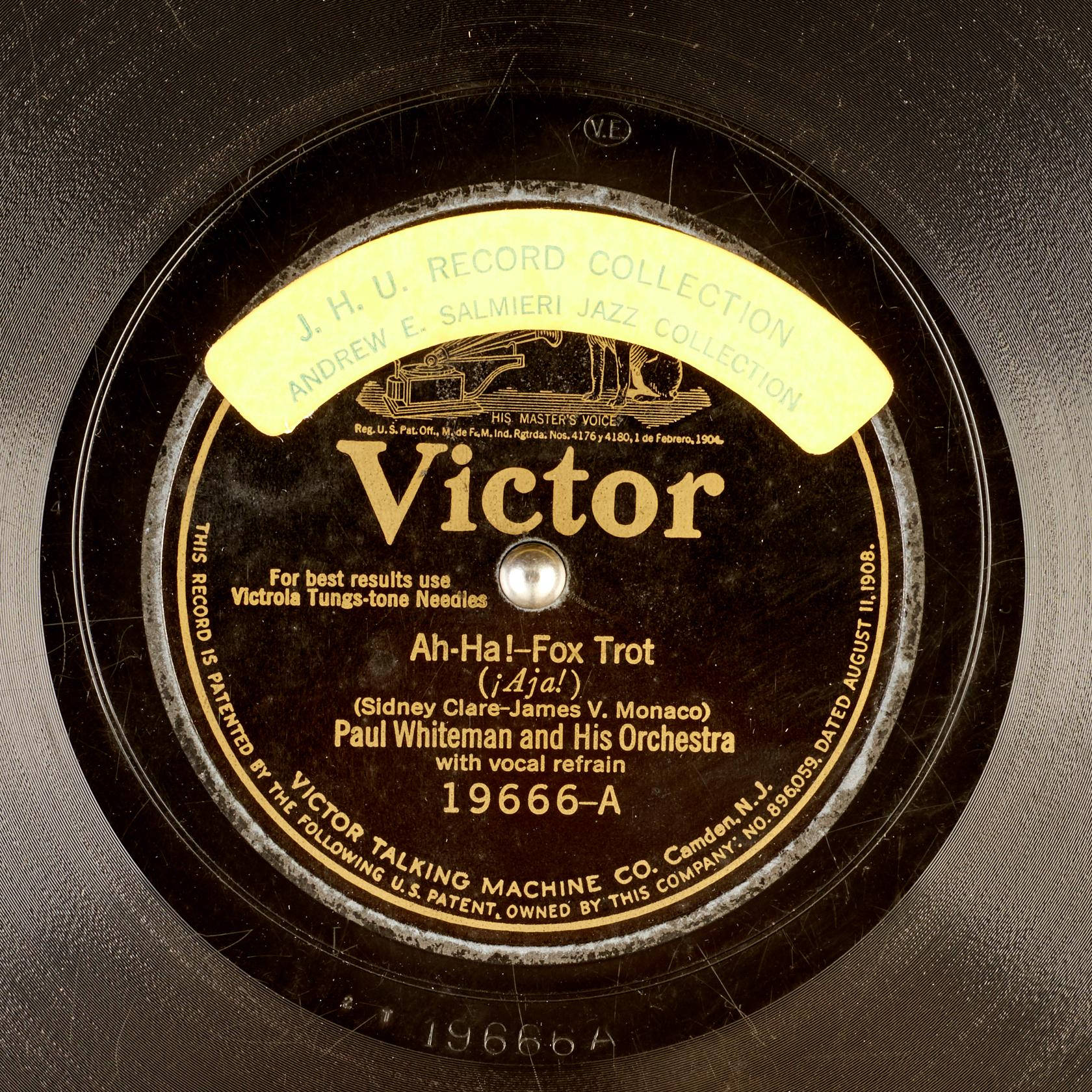 Paul Whiteman, vintage Victor record label, yellow sticker, HD Desktop Wallpaper