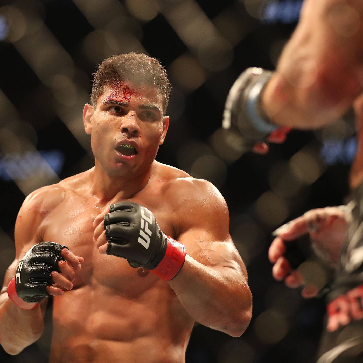 Paulo Costa, black UFC gloves, octagon, HD Desktop Wallpaper