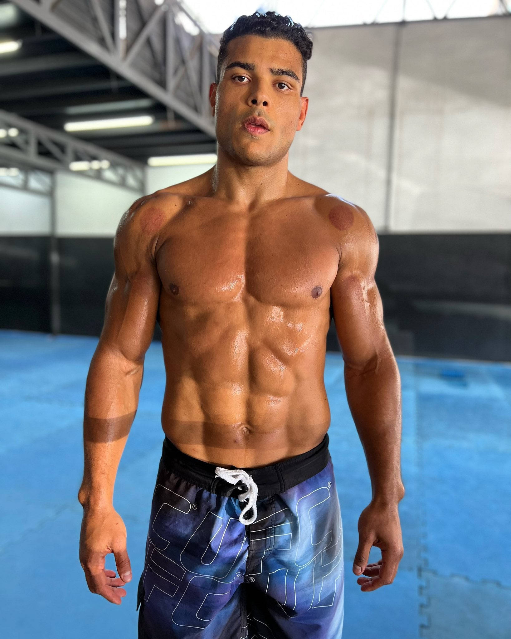 Paulo Costa, blue mat, gym, Full HD Phone Wallpaper