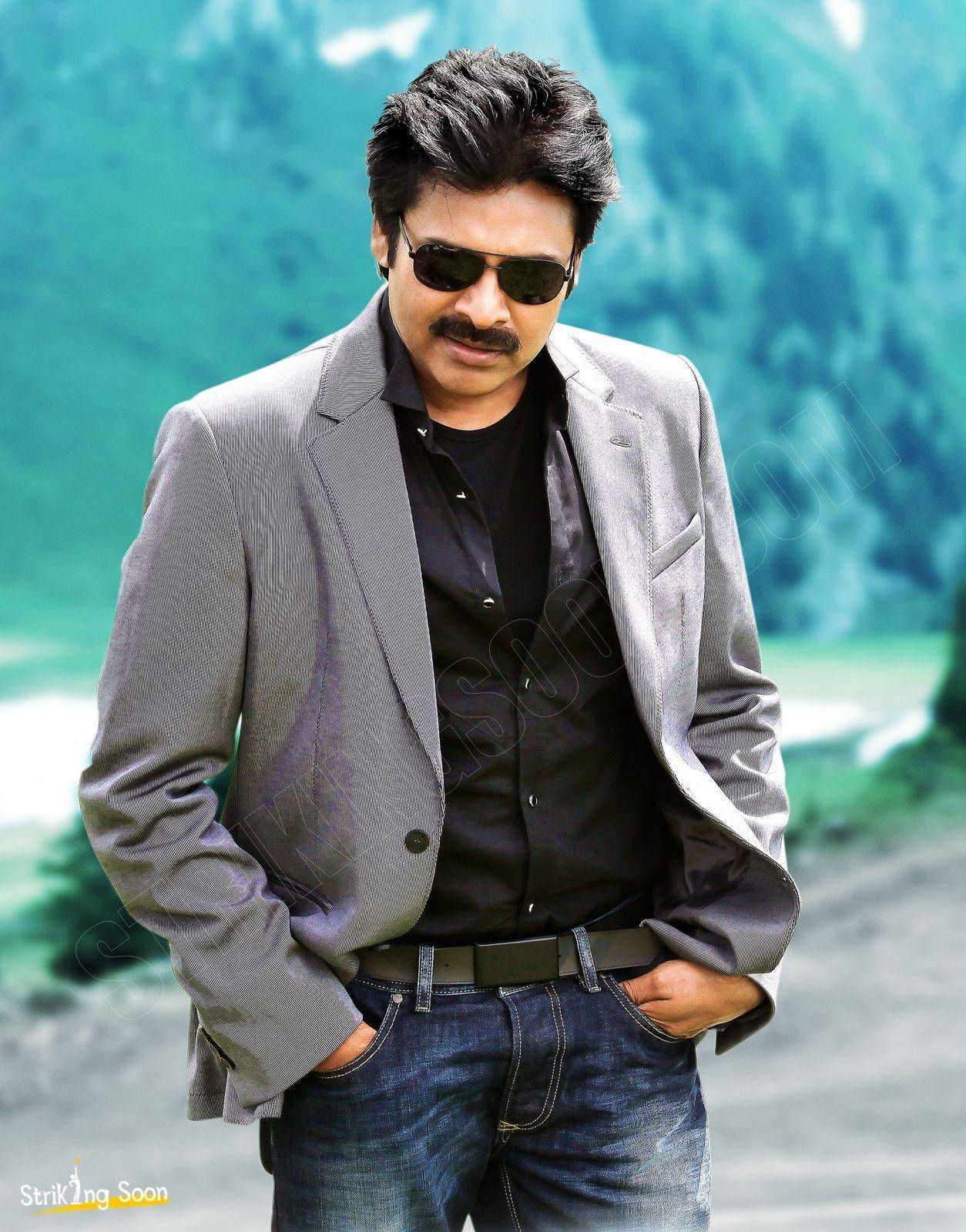 Pawan Kalyan, grey suit, mustache, HD Phone Wallpaper
