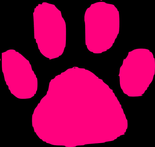bright pink, paw print, black background, SD Desktop Wallpaper