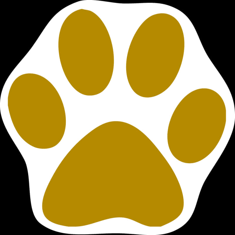 golden paw print, white outline, stark black background, SD Desktop Wallpaper