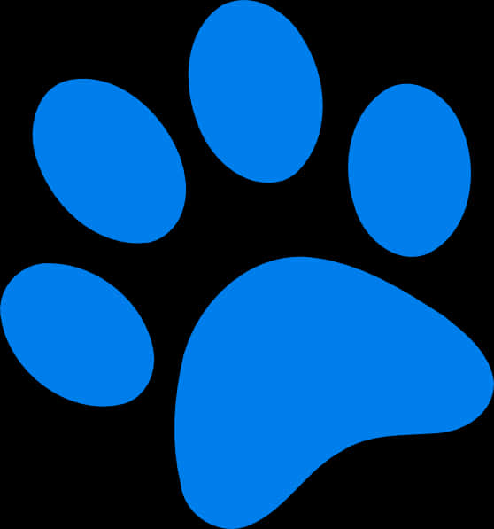 blue paw print, black background, silhouette, SD Phone Wallpaper