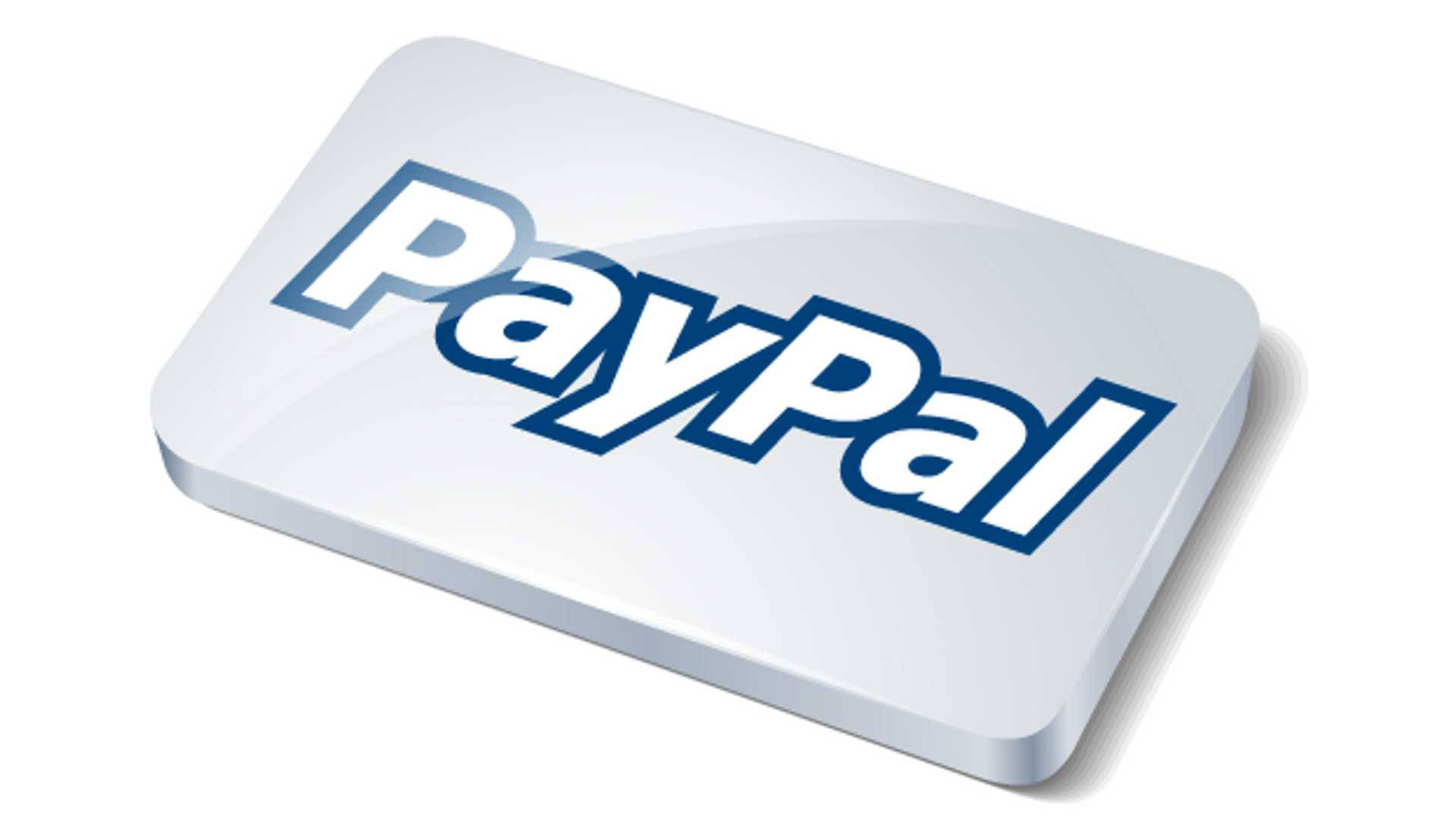PayPal, 3D Icon, white rectangular card, Full HD Desktop Wallpaper