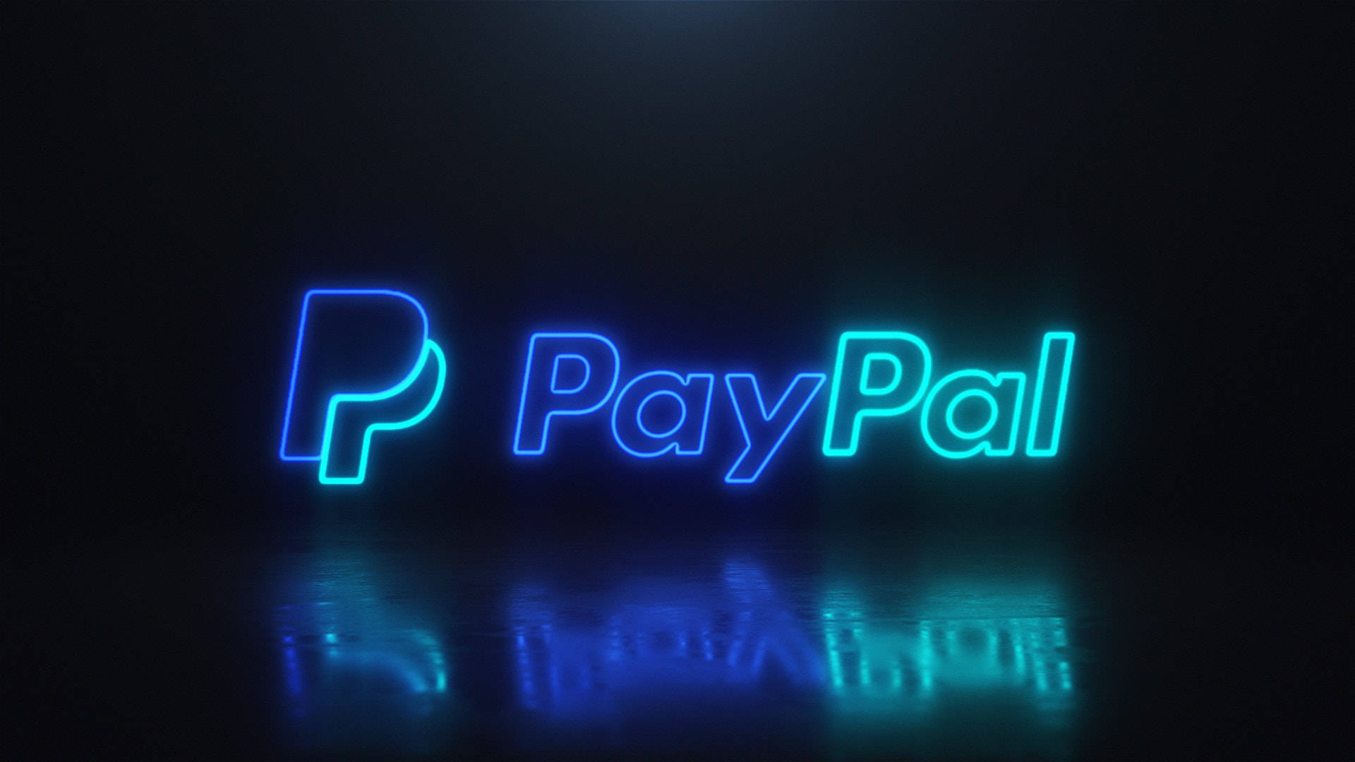 PayPal, neon light sign, blue neon, Full HD Desktop Wallpaper