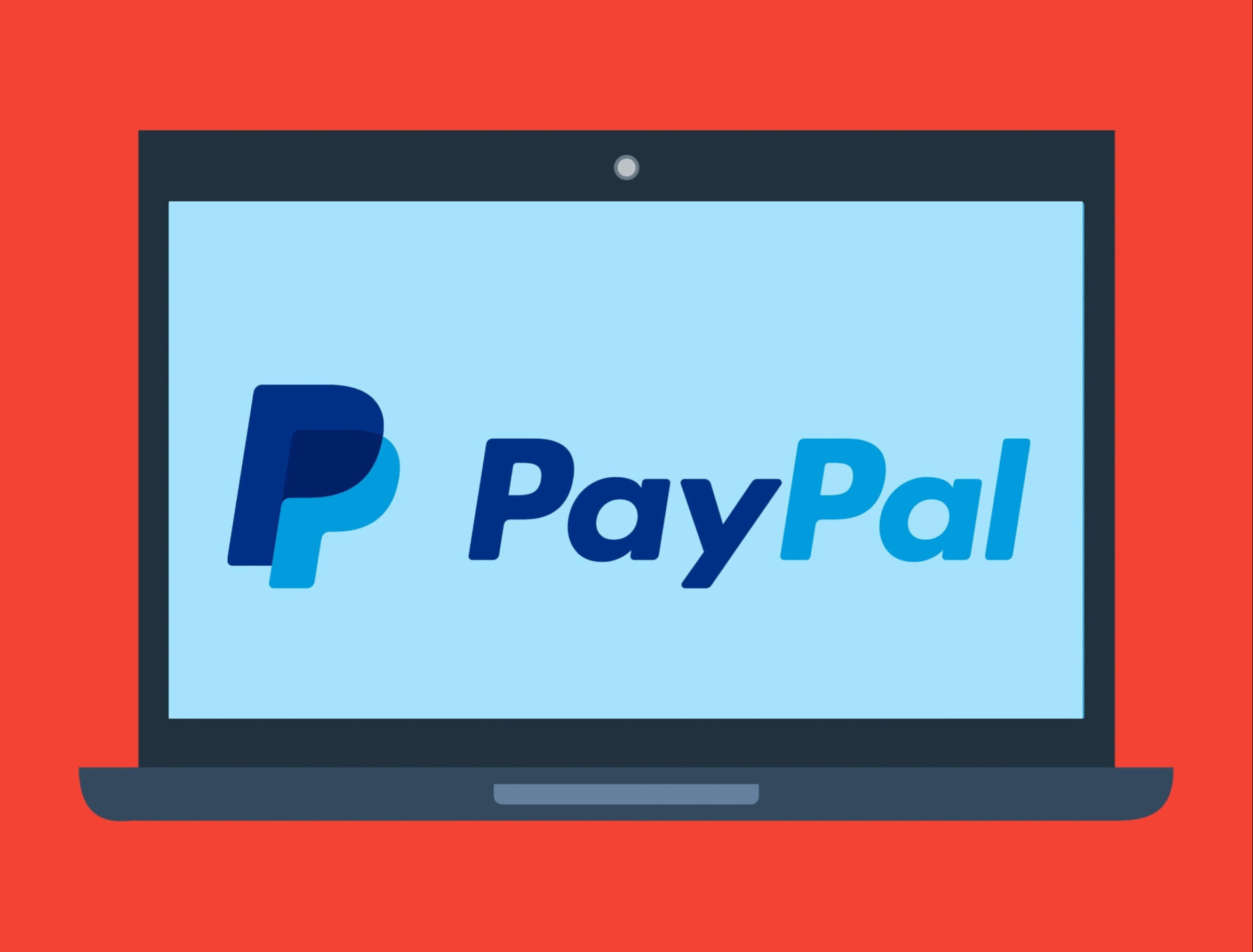 PayPal, laptop screen, light blue screen, Full HD Desktop Wallpaper