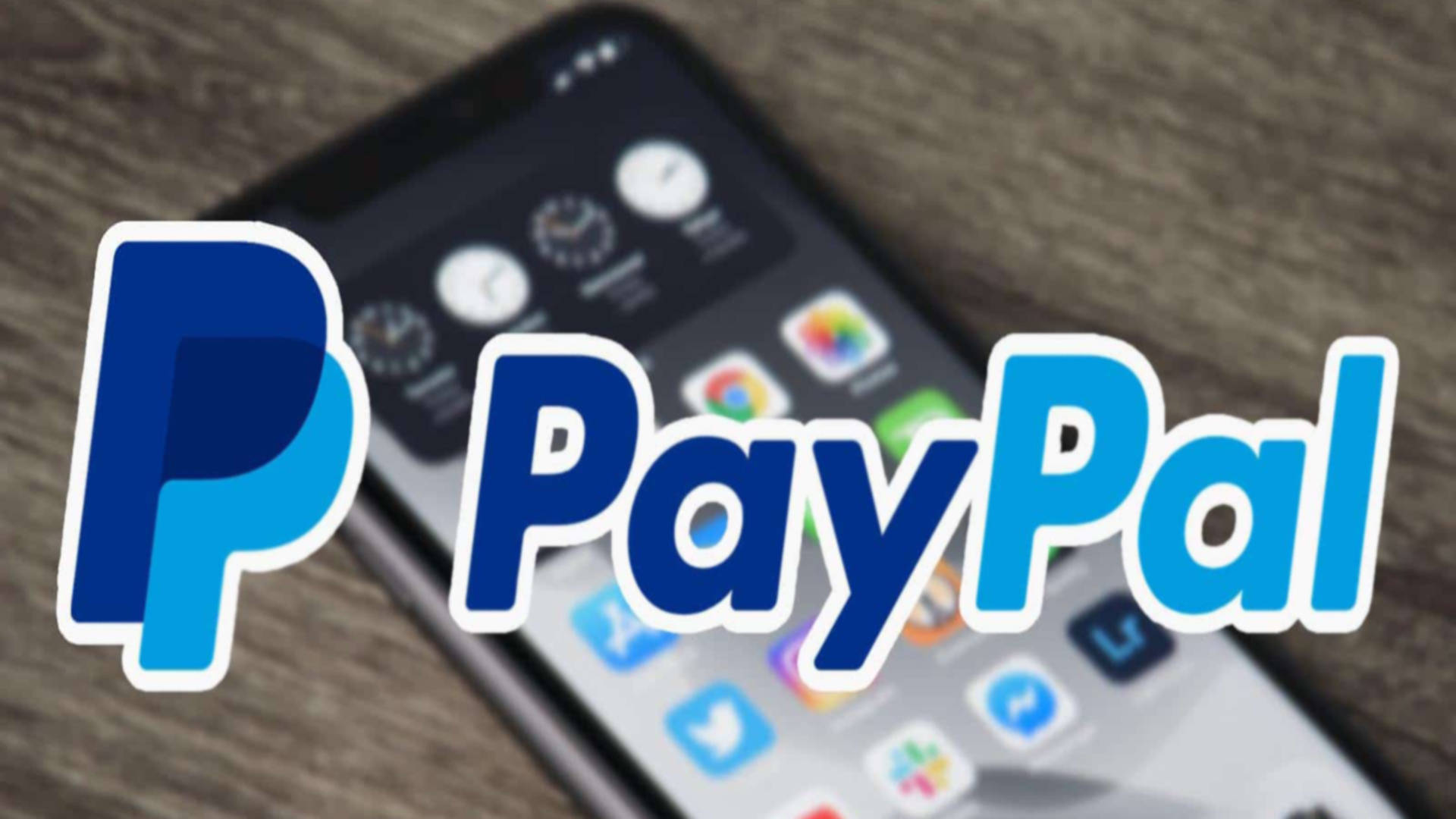 PayPal logo, smartphone, app icons, Full HD Desktop Wallpaper