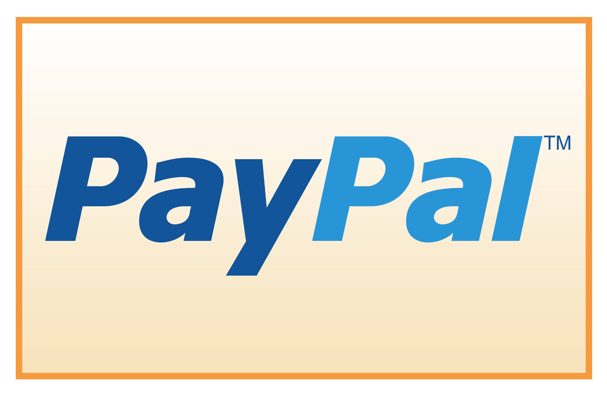 PayPal 2012 Logo, orange border, beige gradient background, Full HD Desktop Wallpaper