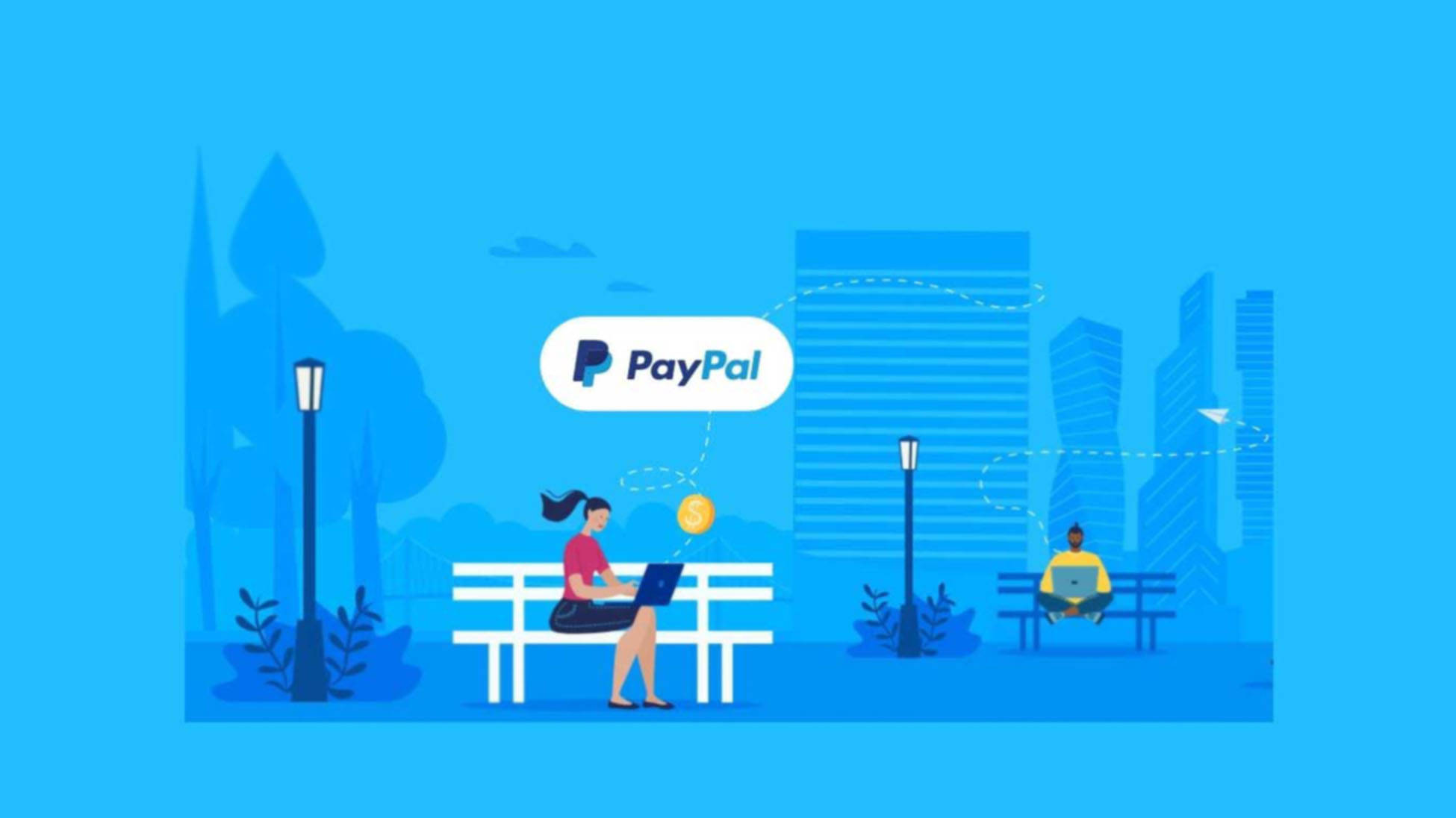 PayPal, PayPal logo, gold coin, Full HD Desktop Wallpaper
