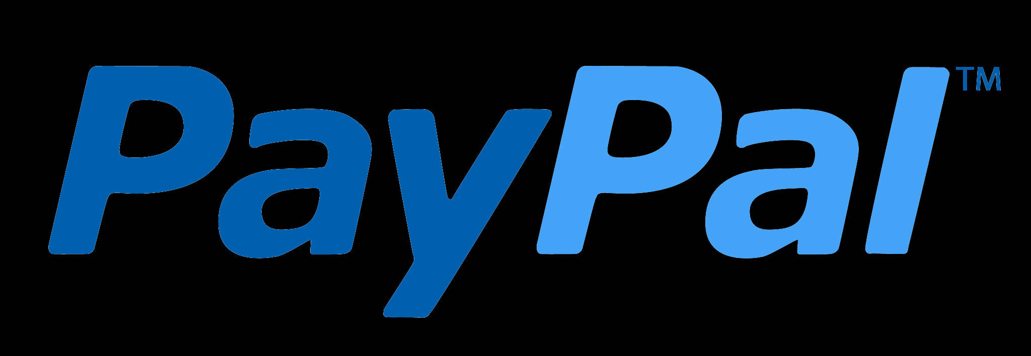 PayPal, gradient blue text, solid black background, Full HD Desktop Wallpaper