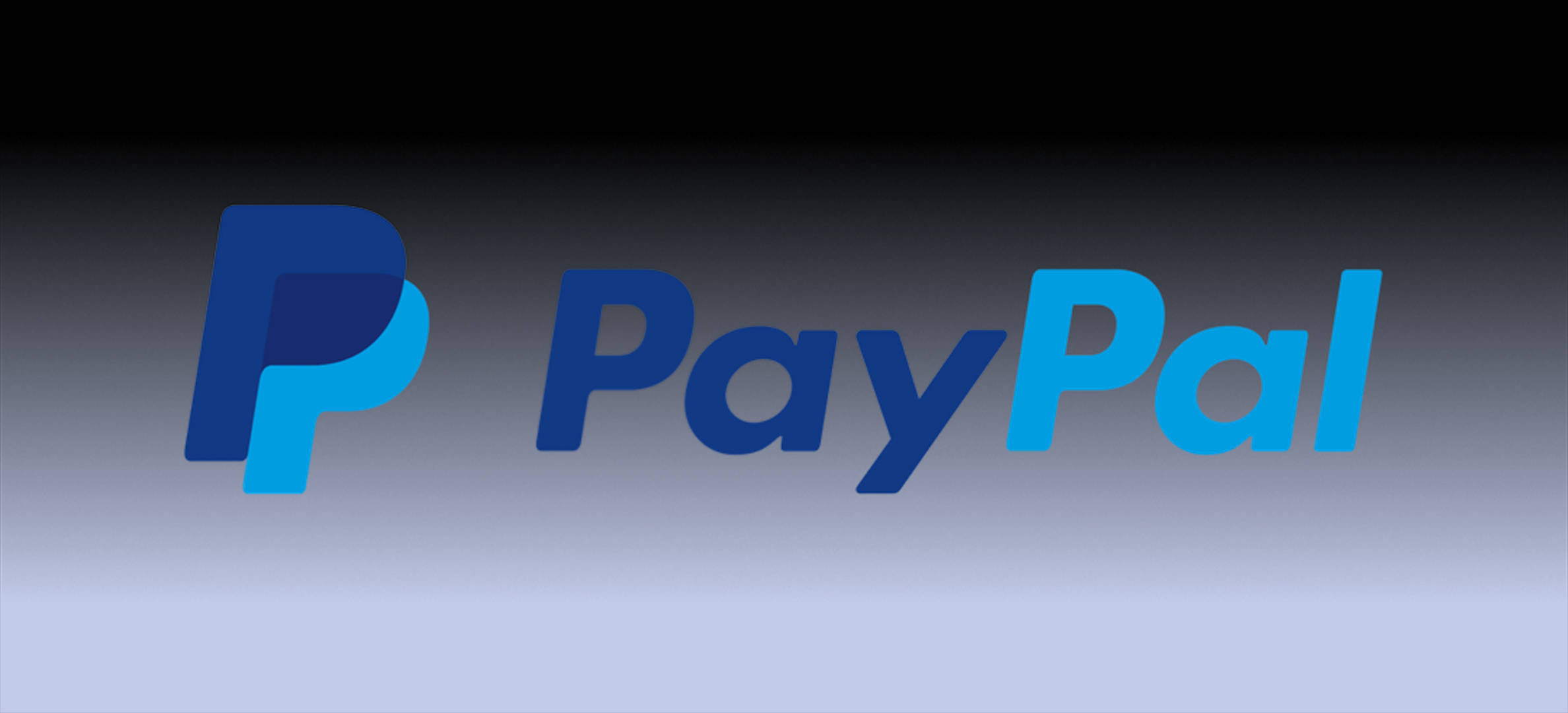 PayPal logo, gray gradient, gradient blue hues, Full HD Desktop Wallpaper