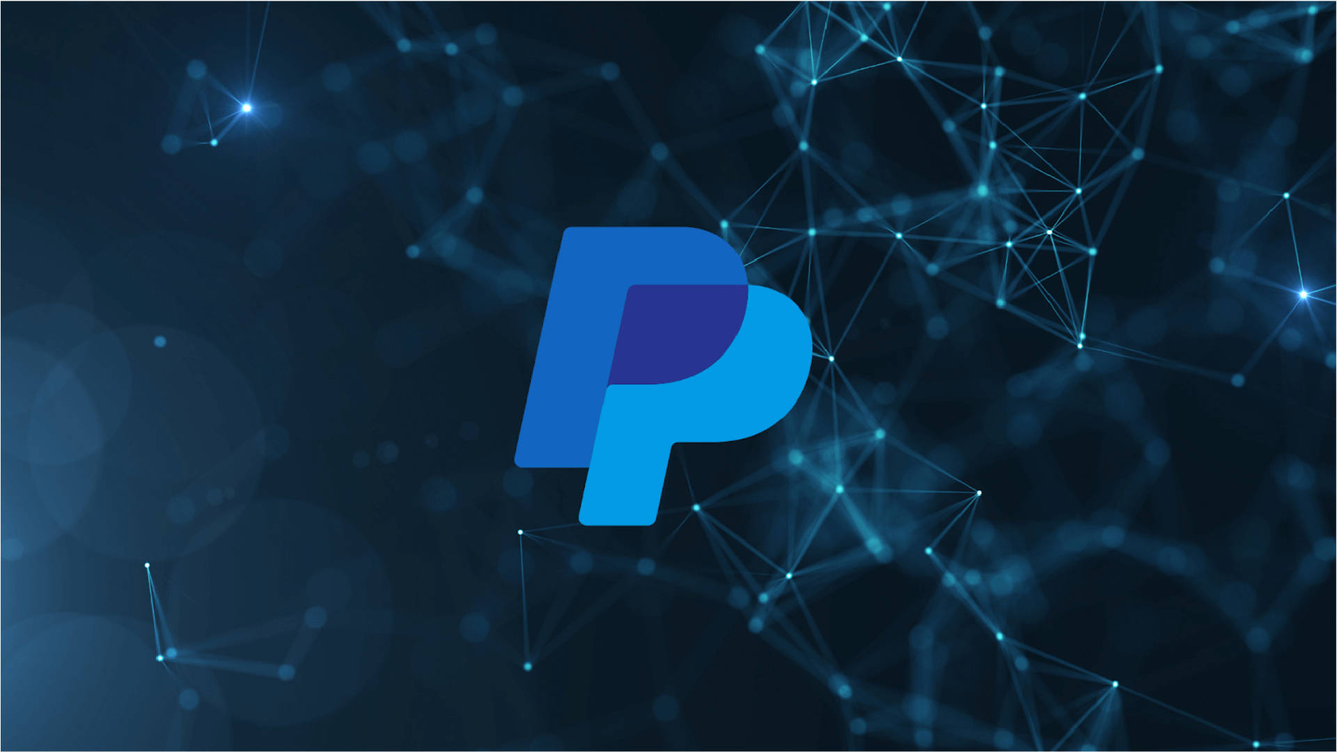 PayPal logo, glowing blue, dark digital network, Full HD Desktop Wallpaper