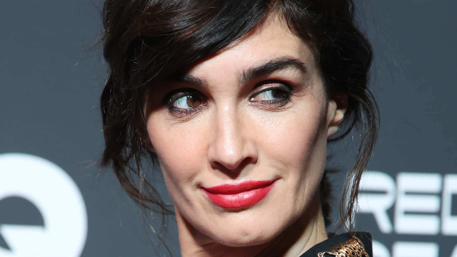 Paz Vega, dark hair, bold red lipstick, HD Desktop Wallpaper