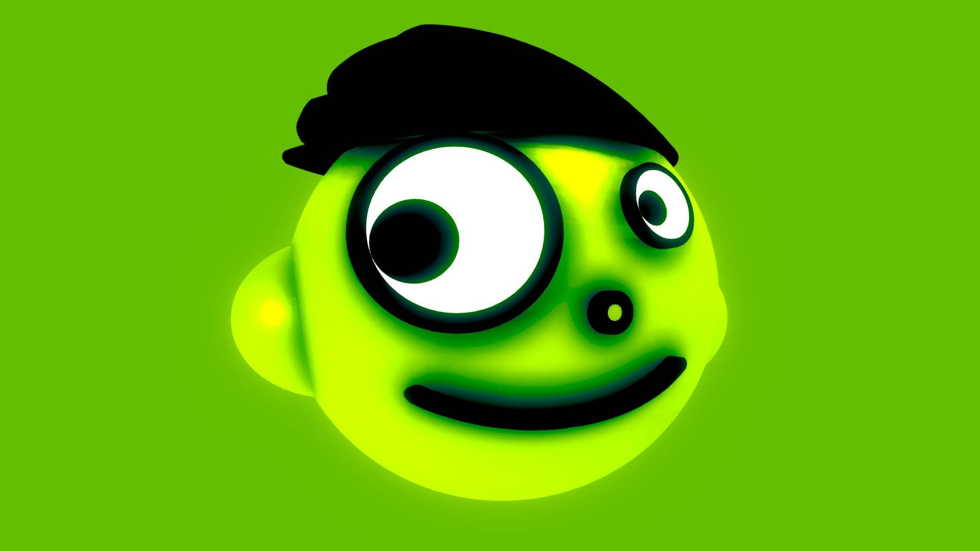 PBS Kids, 3D Dash, lime green, Full HD Desktop Wallpaper