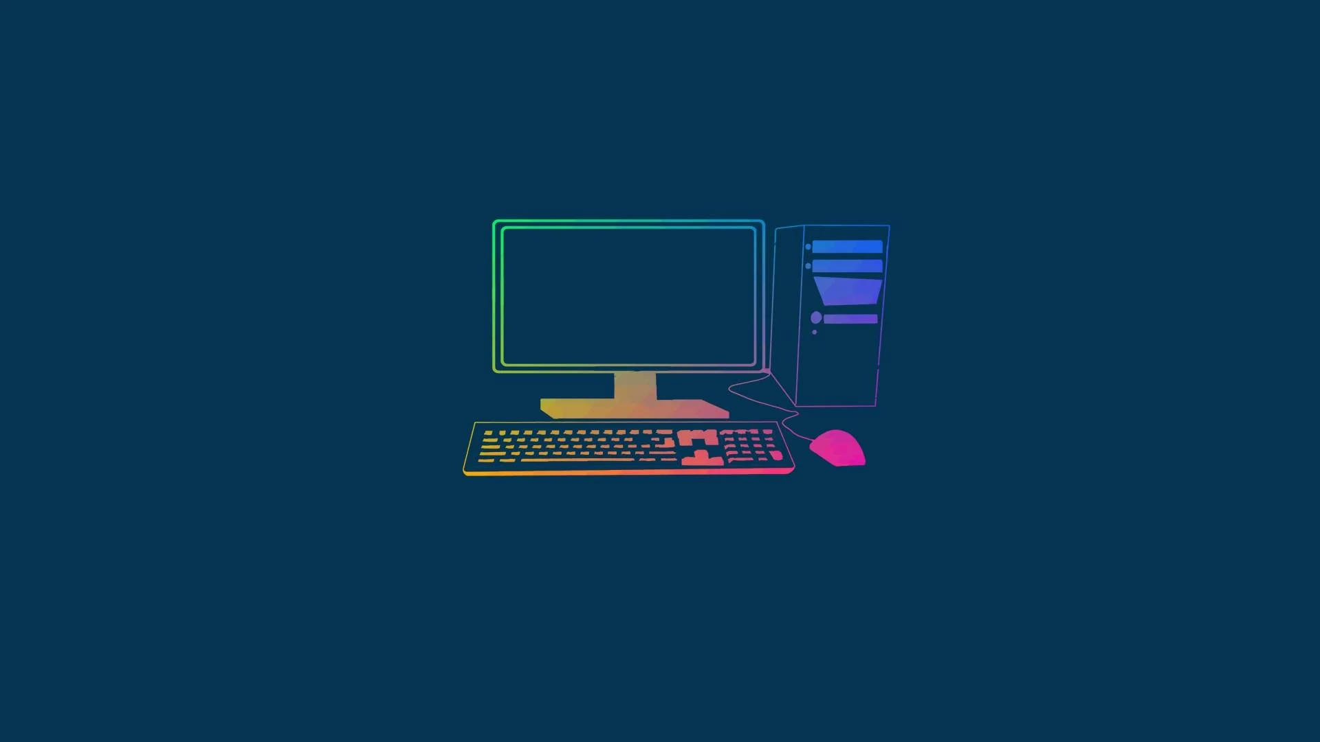 pc computer desktop, blue, rainbow gradient, Full HD Desktop Wallpaper