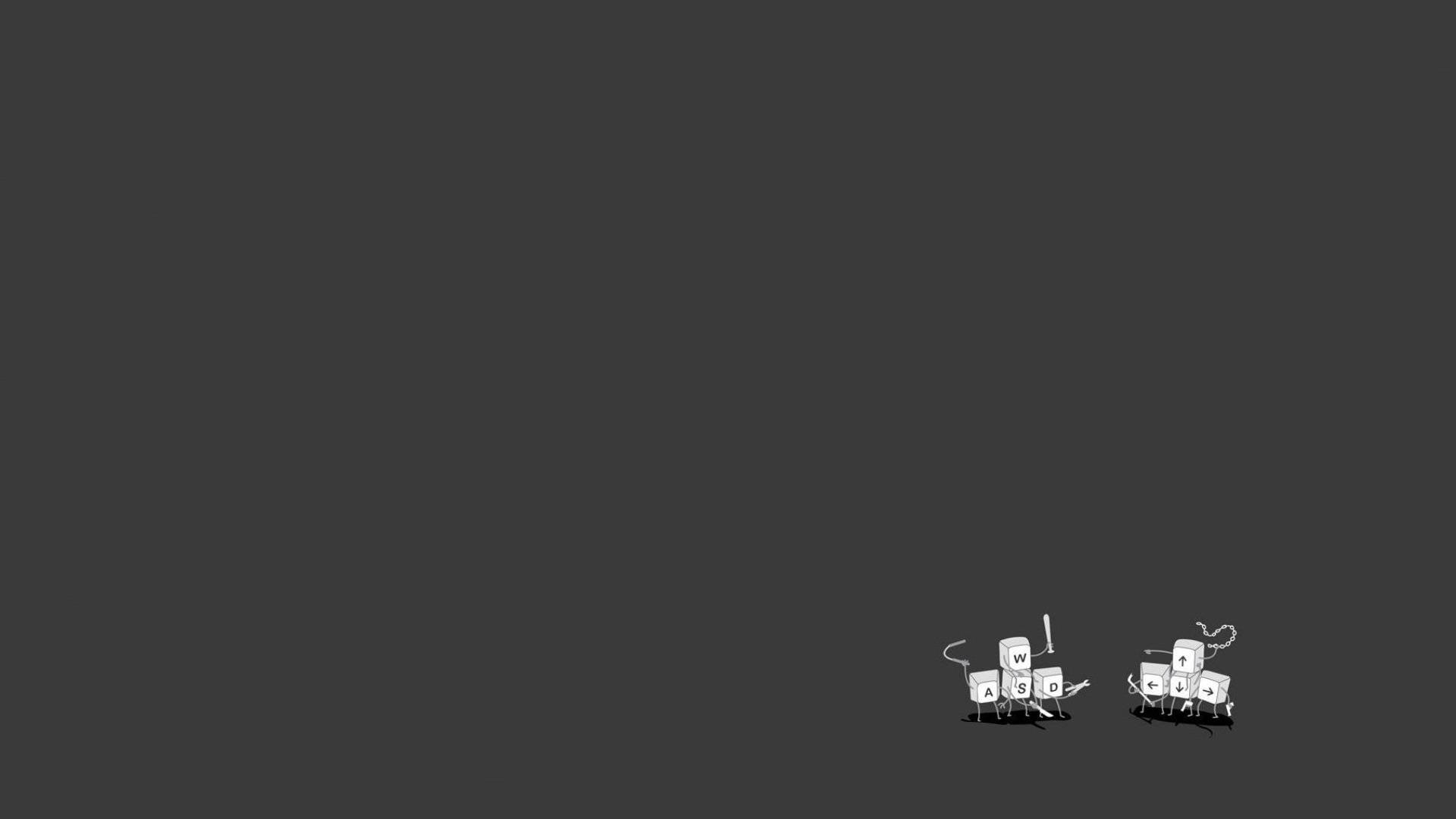PC Computer Desktop, keyboard warrior, minimalist cartoon keyboard keys, Full HD Desktop Wallpaper