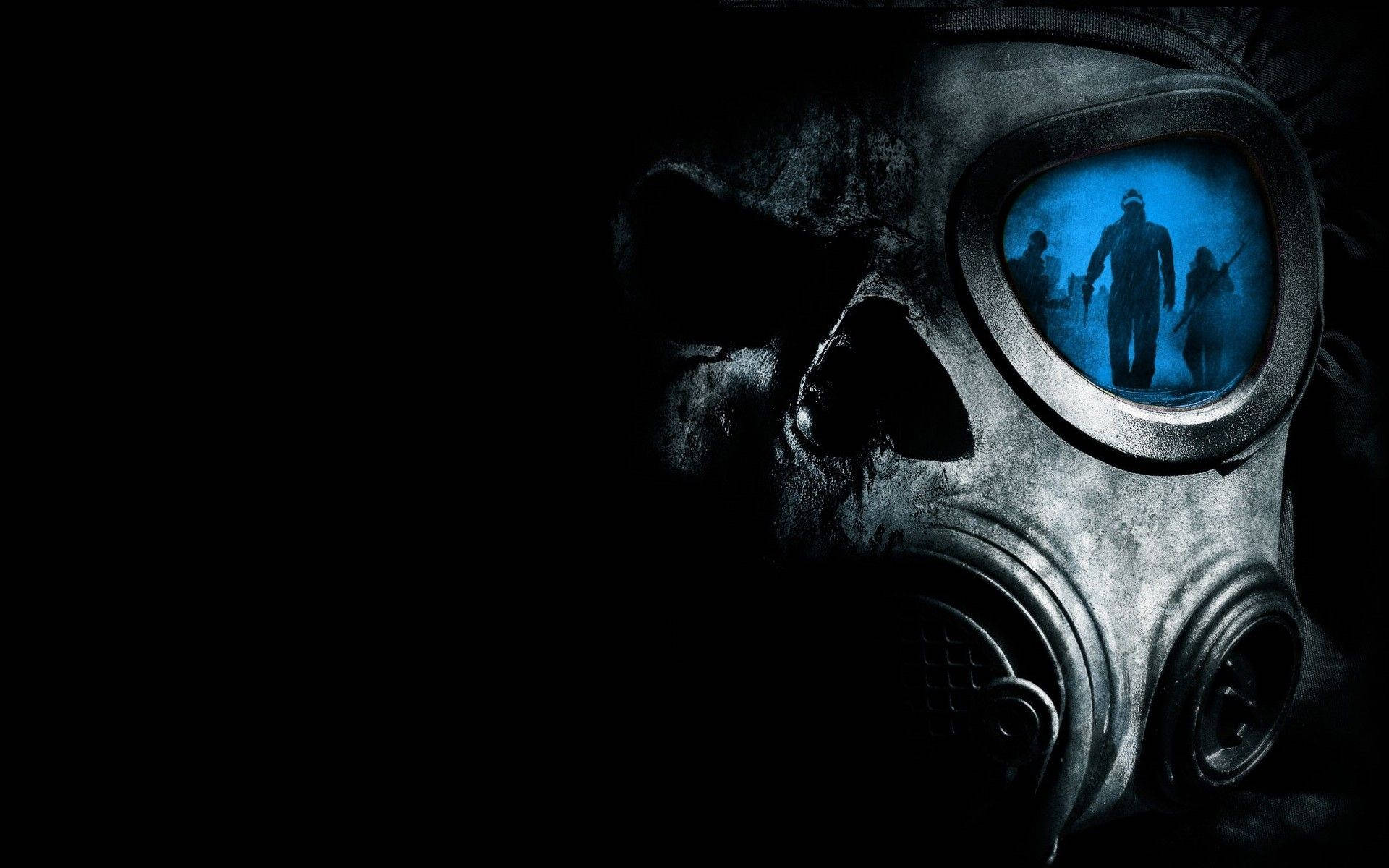 PC Gaming, gas mask, skull-like texture, Full HD Desktop Wallpaper