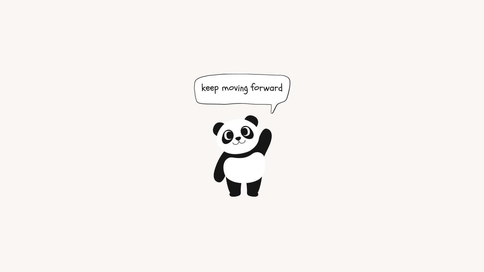 waving panda, black and white panda, speech bubble, HD Desktop Wallpaper